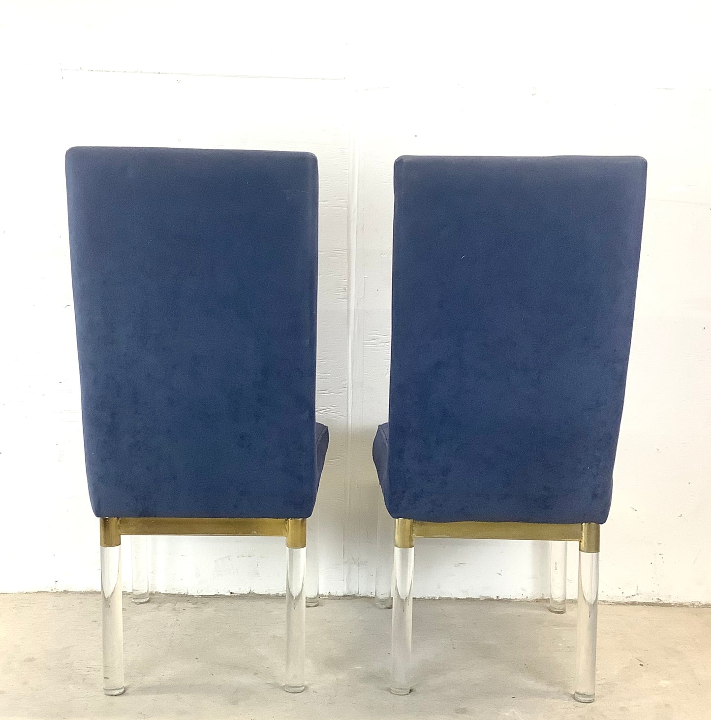Vintage Modern Dining Chairs w/ Lucite Legs by Charles Hollis Jones- Six