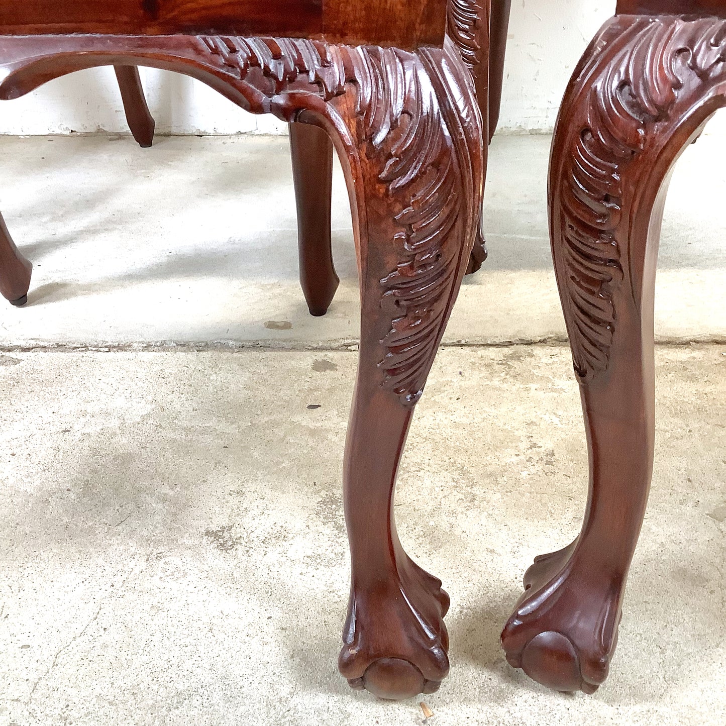 Set of Six Chippendale Style Mahogany Dining Chairs | Carved Splat Backs | Ball-and-Claw Feet