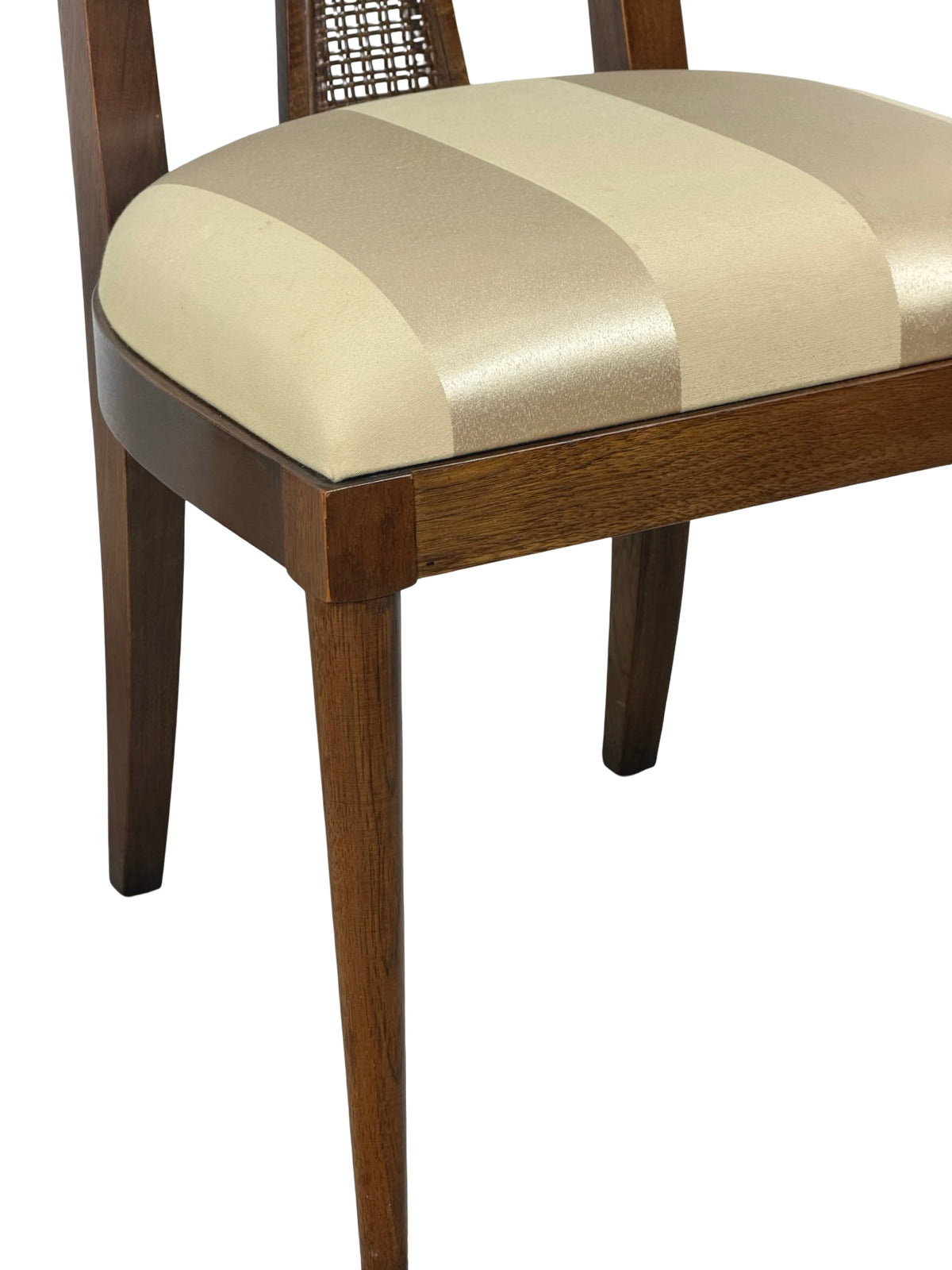 Pair of Vintage Mid-Century Modern High-Back Cane Dining Chairs, Stamped Denmark