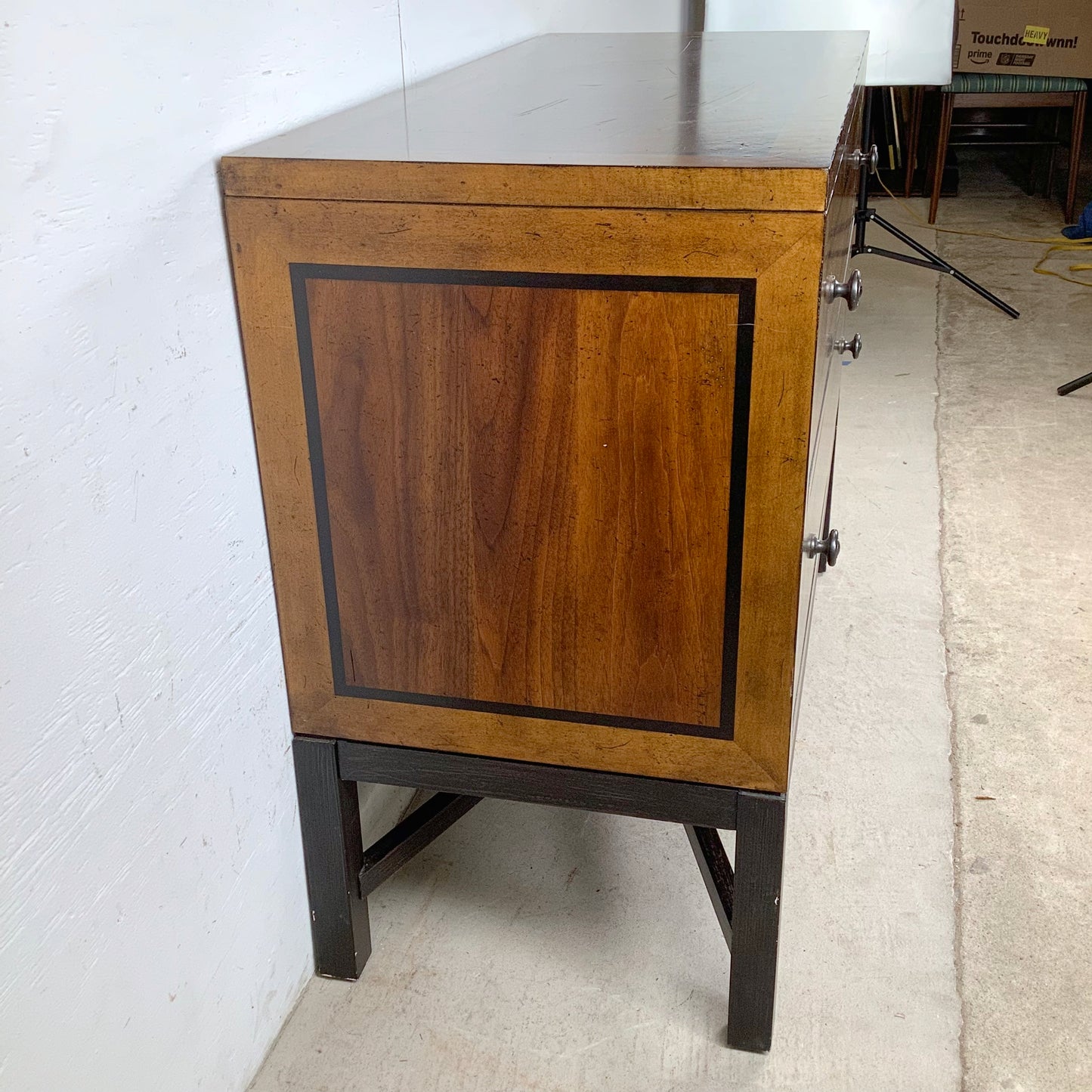 Transitional Two-Drawer Dresser With X Base