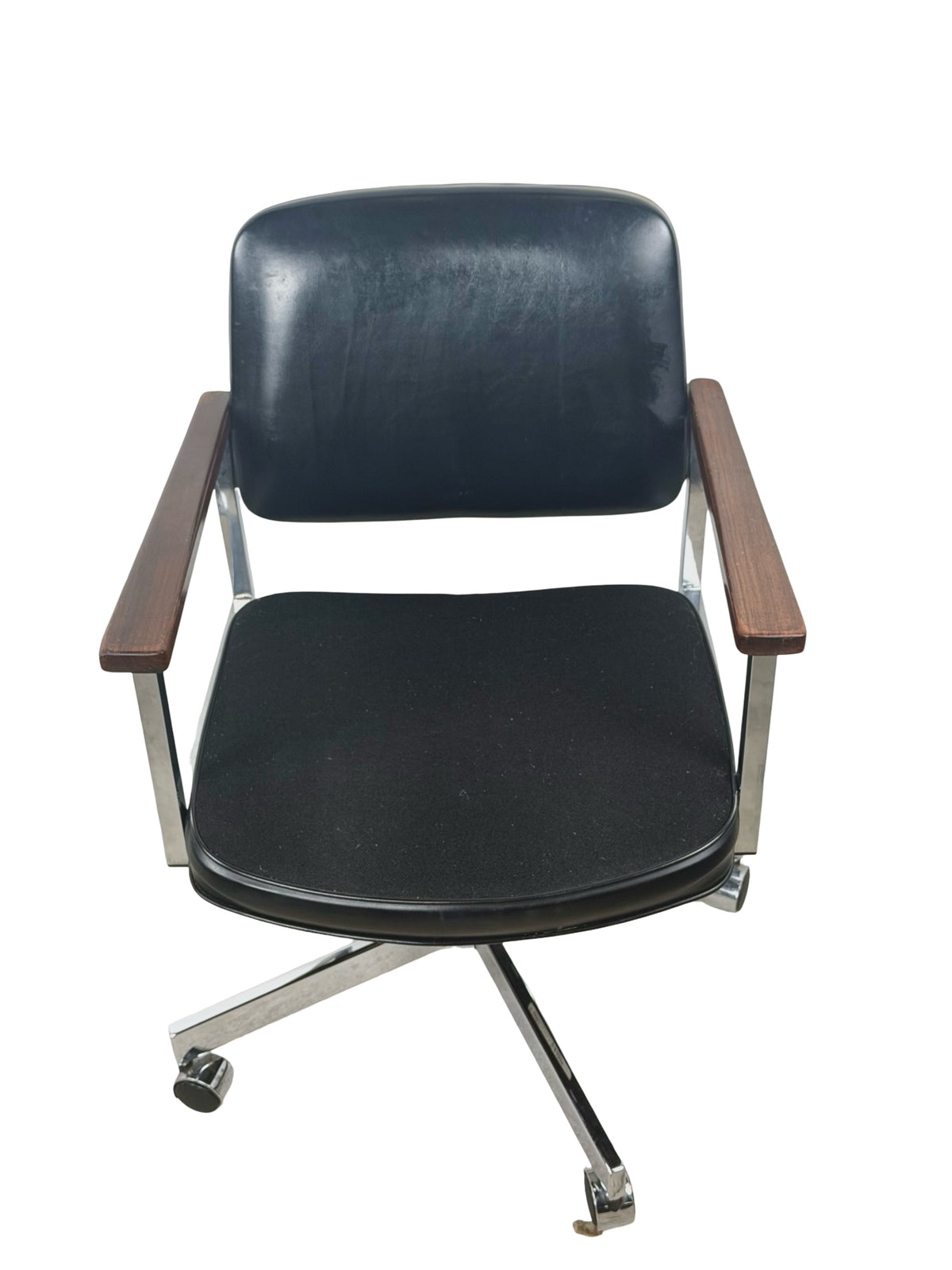 Vintage United Chair Co. Mid-Century Chrome Swivel Office Chair