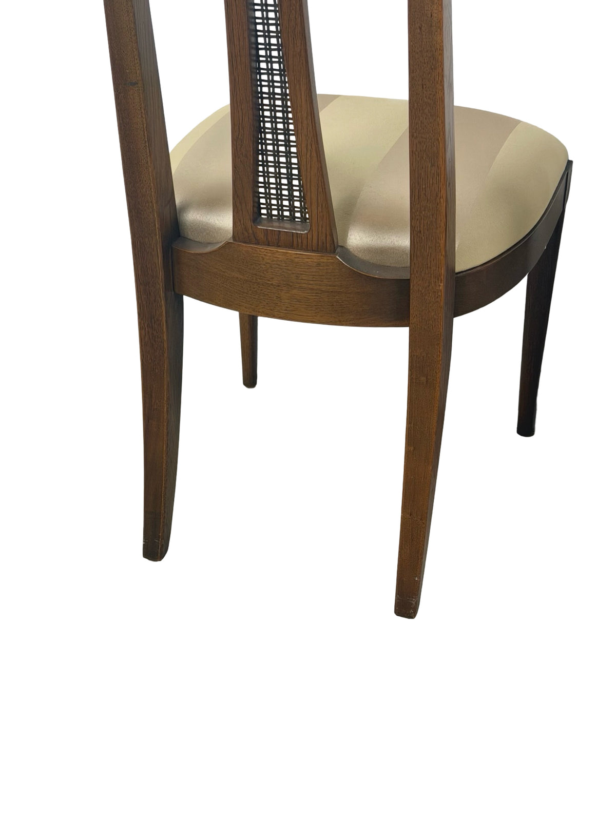 Pair of Vintage Mid-Century Modern High-Back Cane Dining Chairs, Stamped Denmark