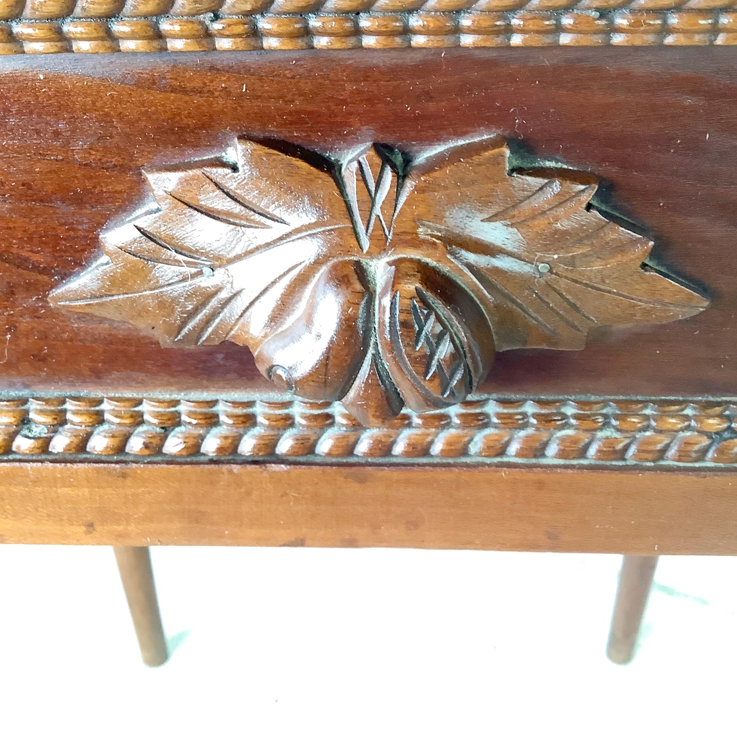 19th Century French Provincial Hand-Carved Walnut Side Table