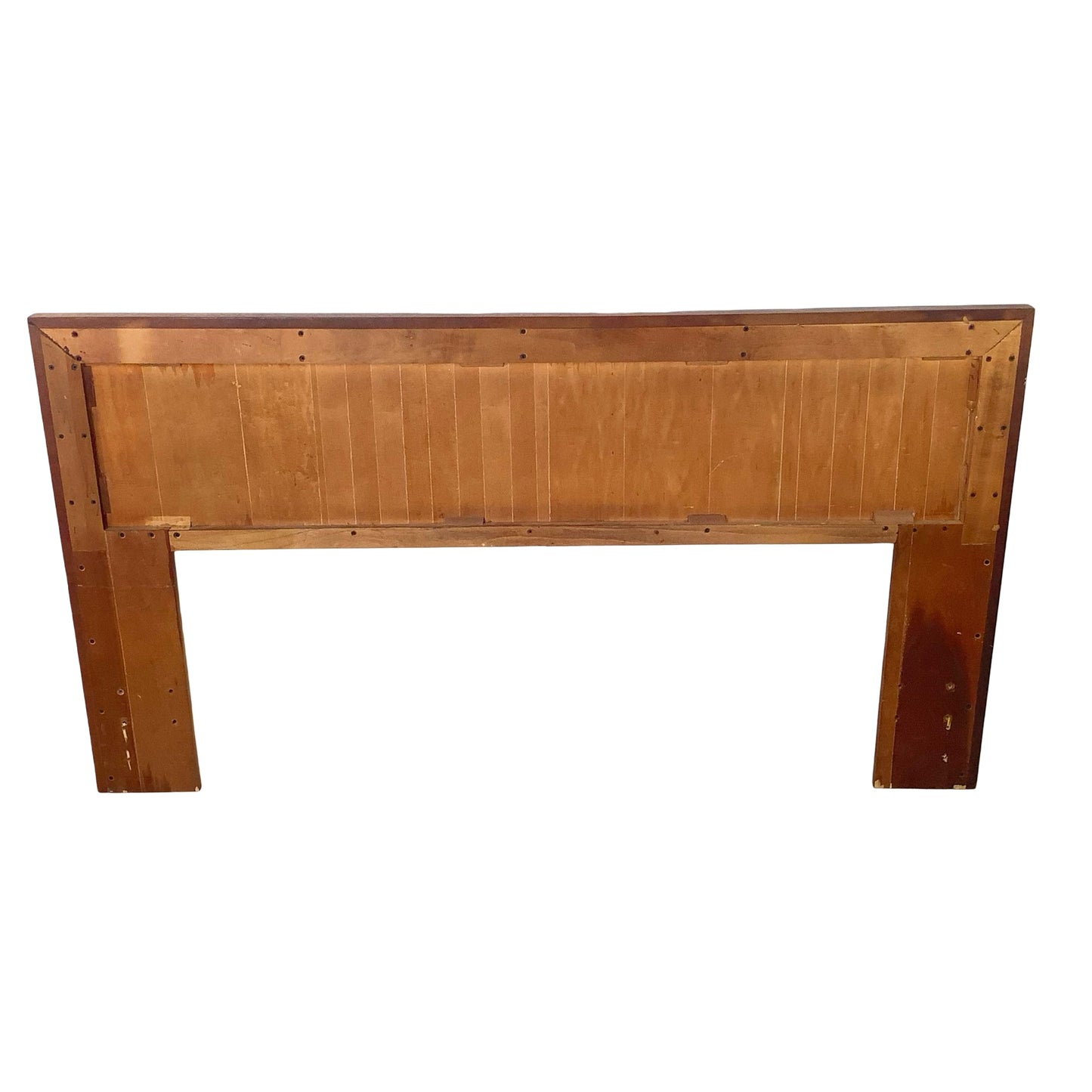 Mid-Century Modern Dillingham Walnut Headboard with Polished Chrome Accent Inlay