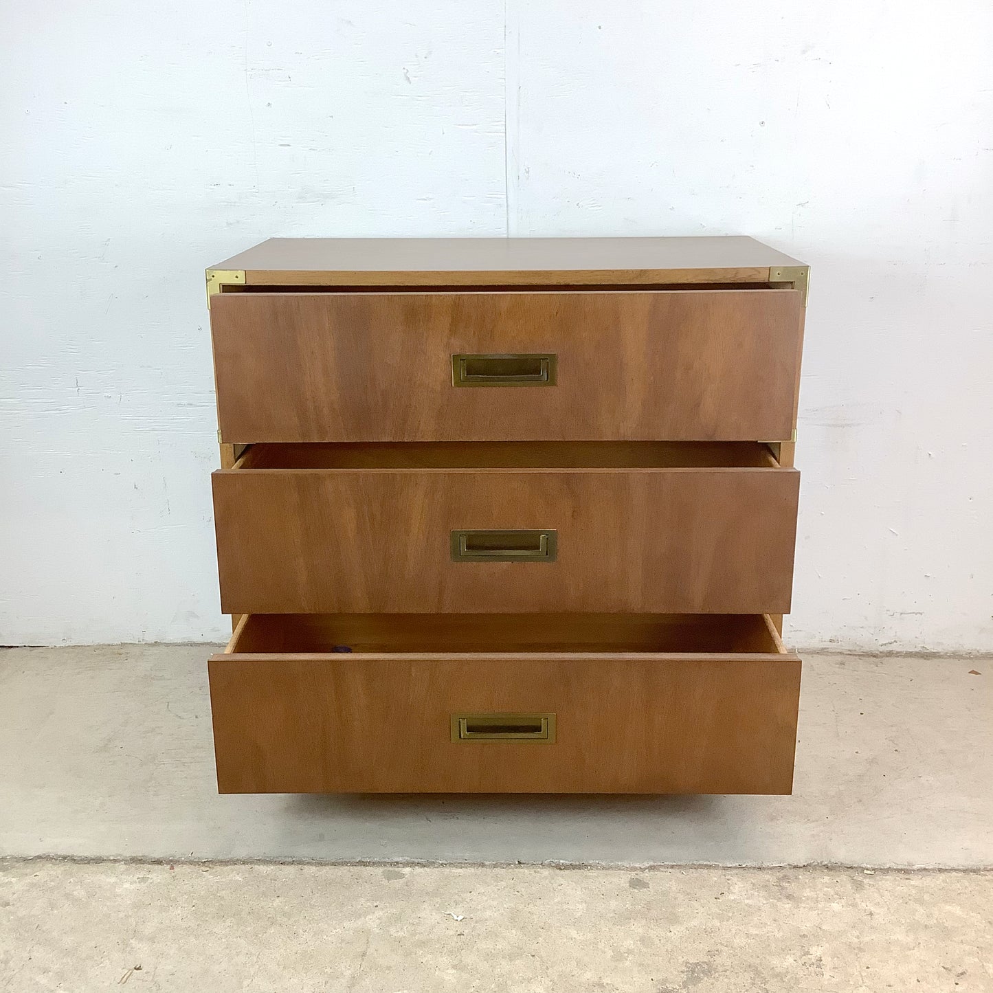 Vintage Three Drawer Campaign Dresser