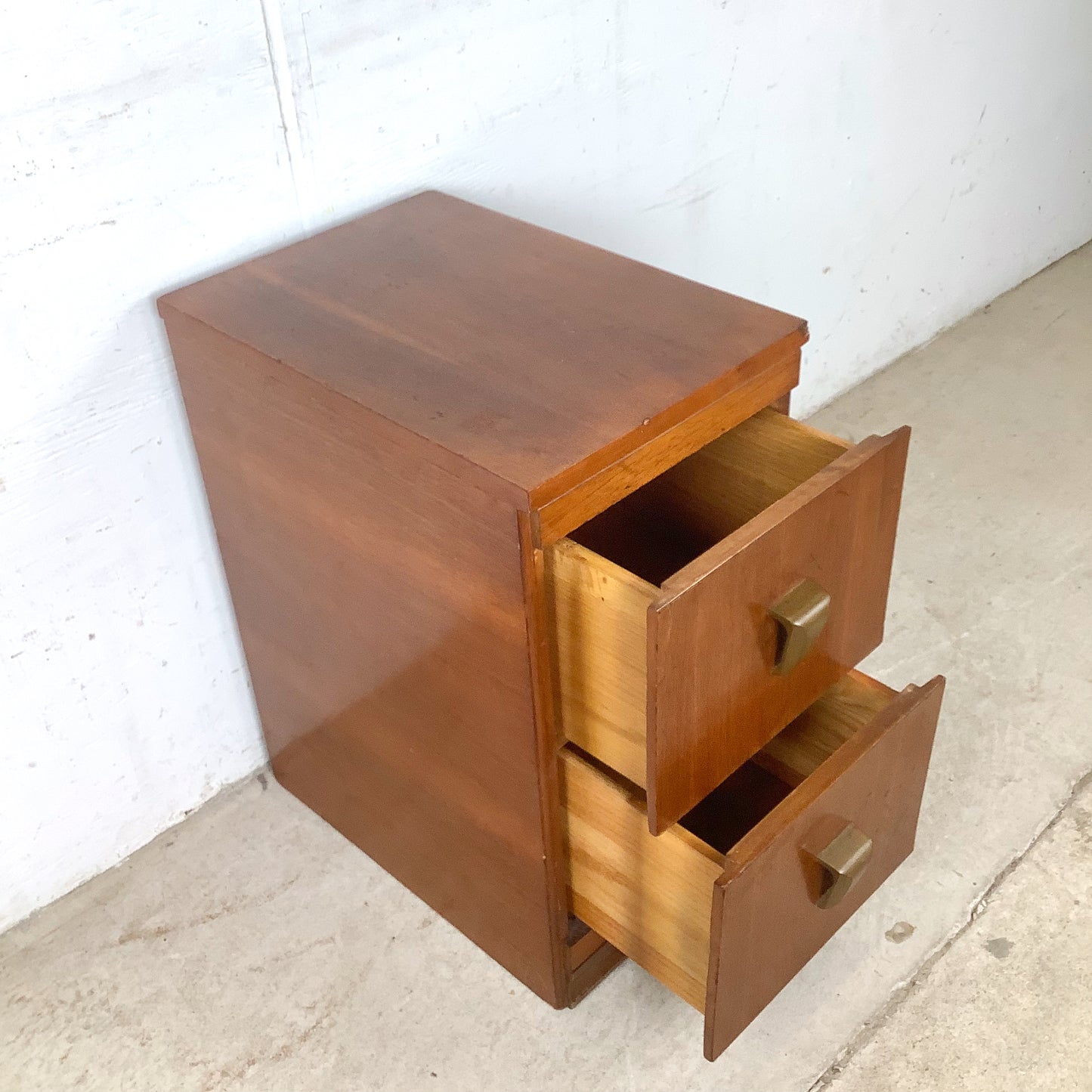 American Modern Two-Drawer Bedside Nightstand