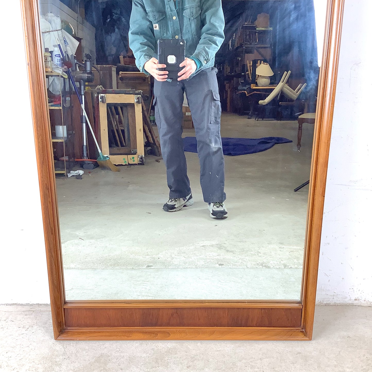 Large Mid-Century American Walnut & Pecan Mirror