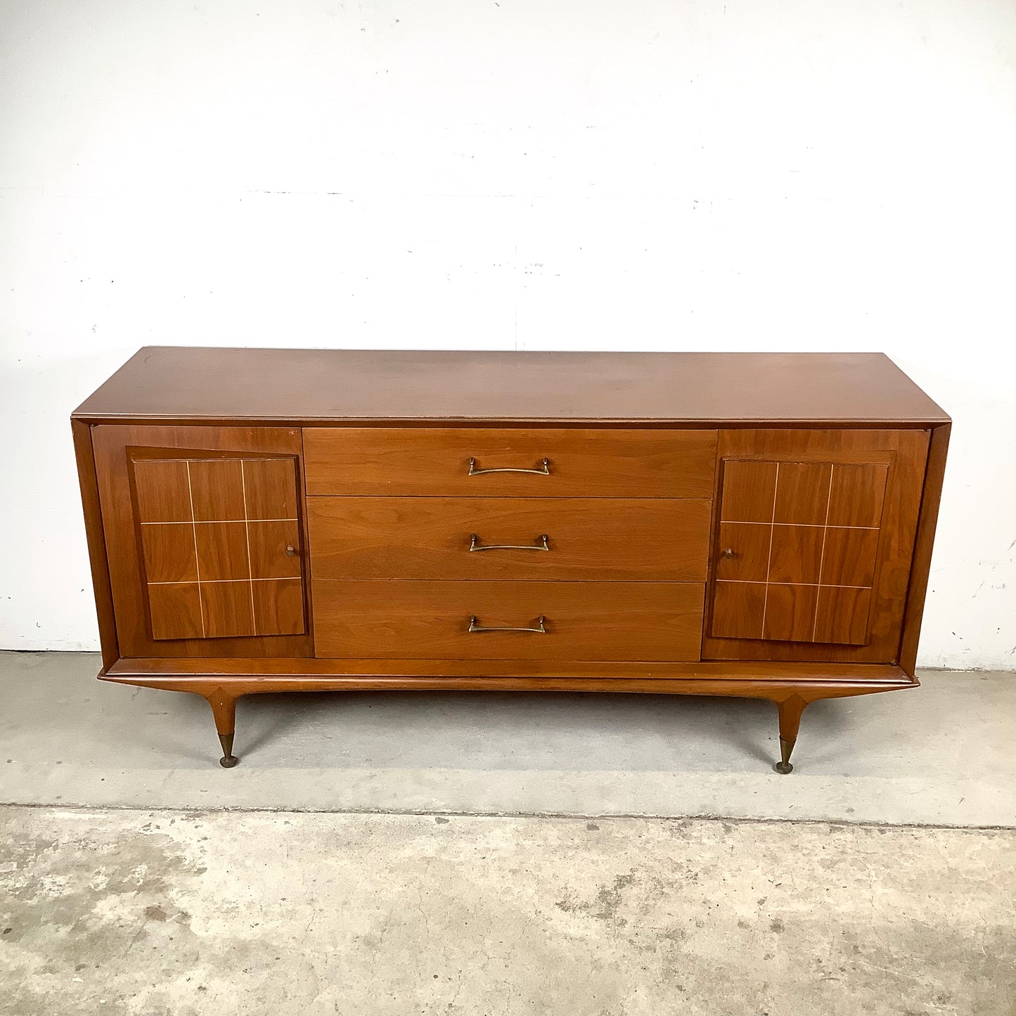 Mid-Century Modern Dresser with Hidden Drawer Storage