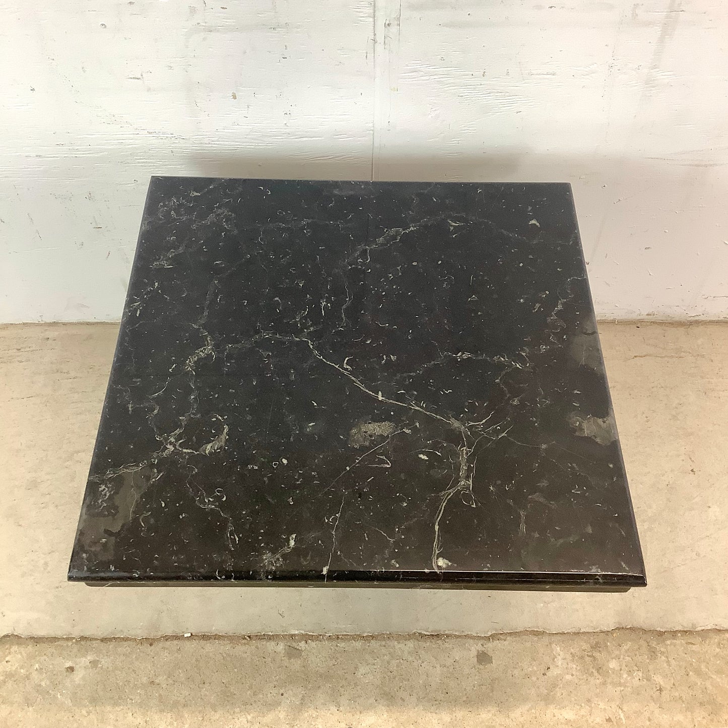 Nero Marquina Black Marble Square Side table