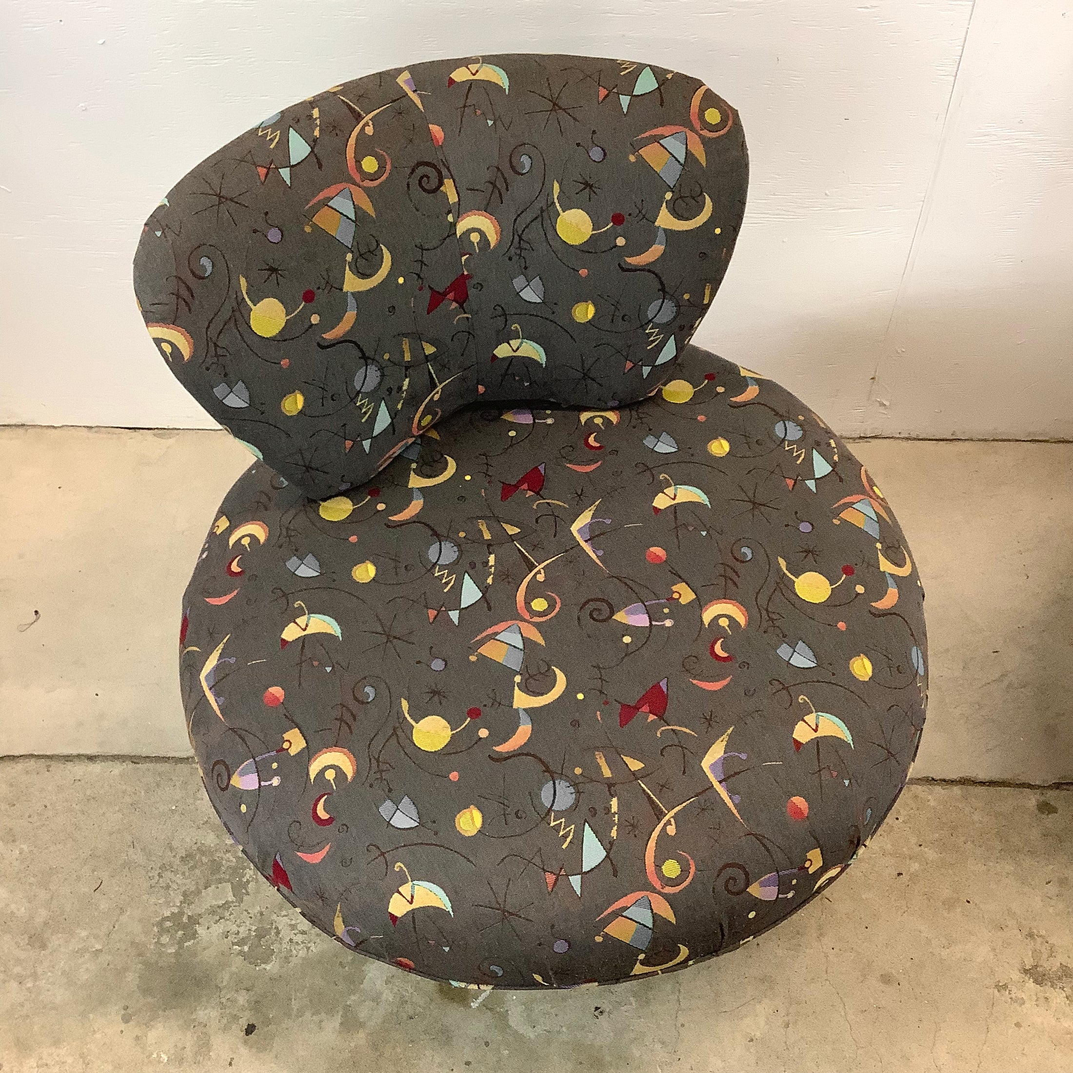 Pair Modern Swivel Disc Chairs With Ottoman – secondhand stories