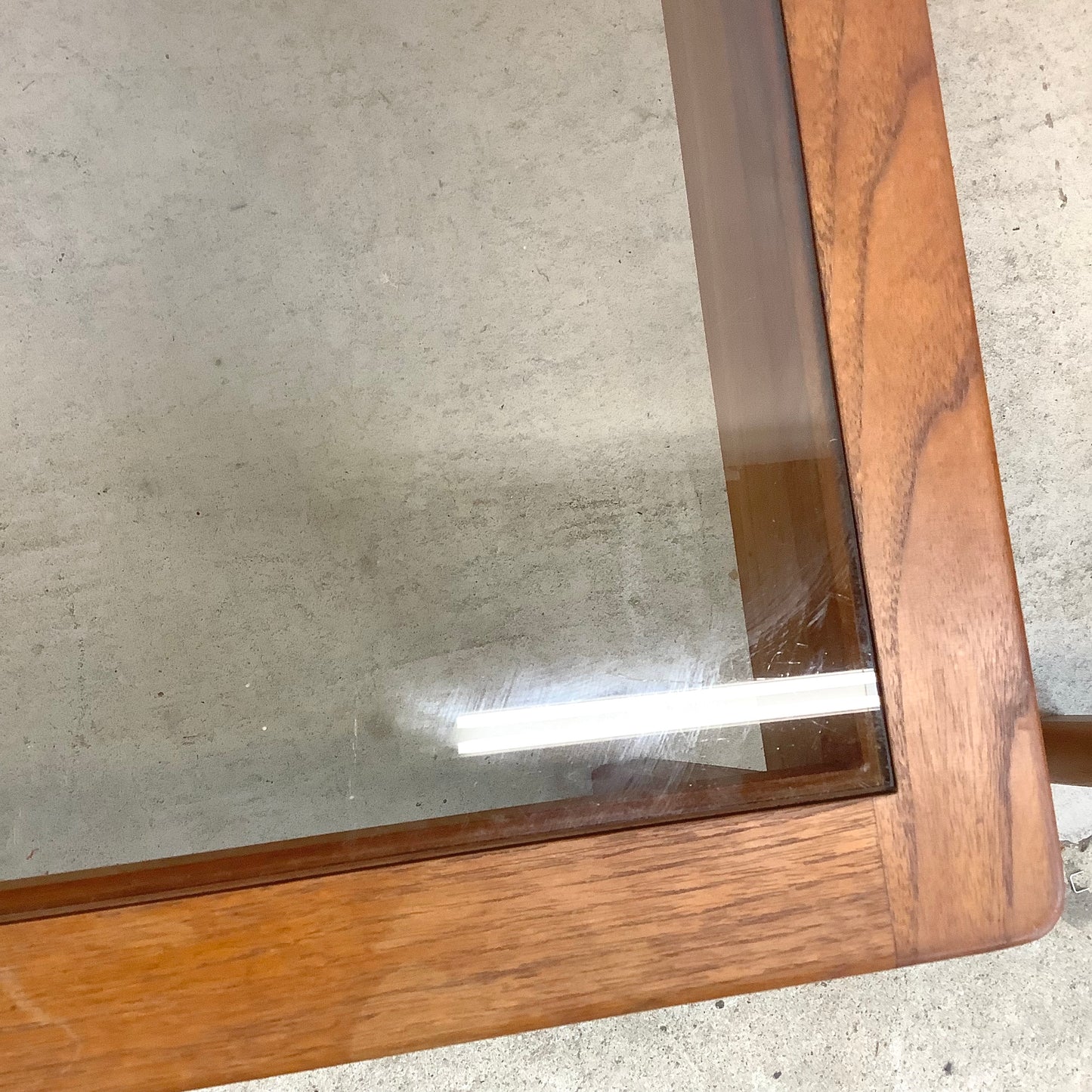 Danish Modern Teak End Tables With Smoked Glass- Pair