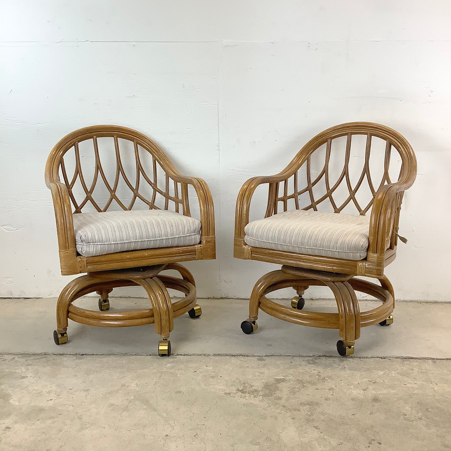 Four Vintage Bamboo Dining Chairs by Lane Venture