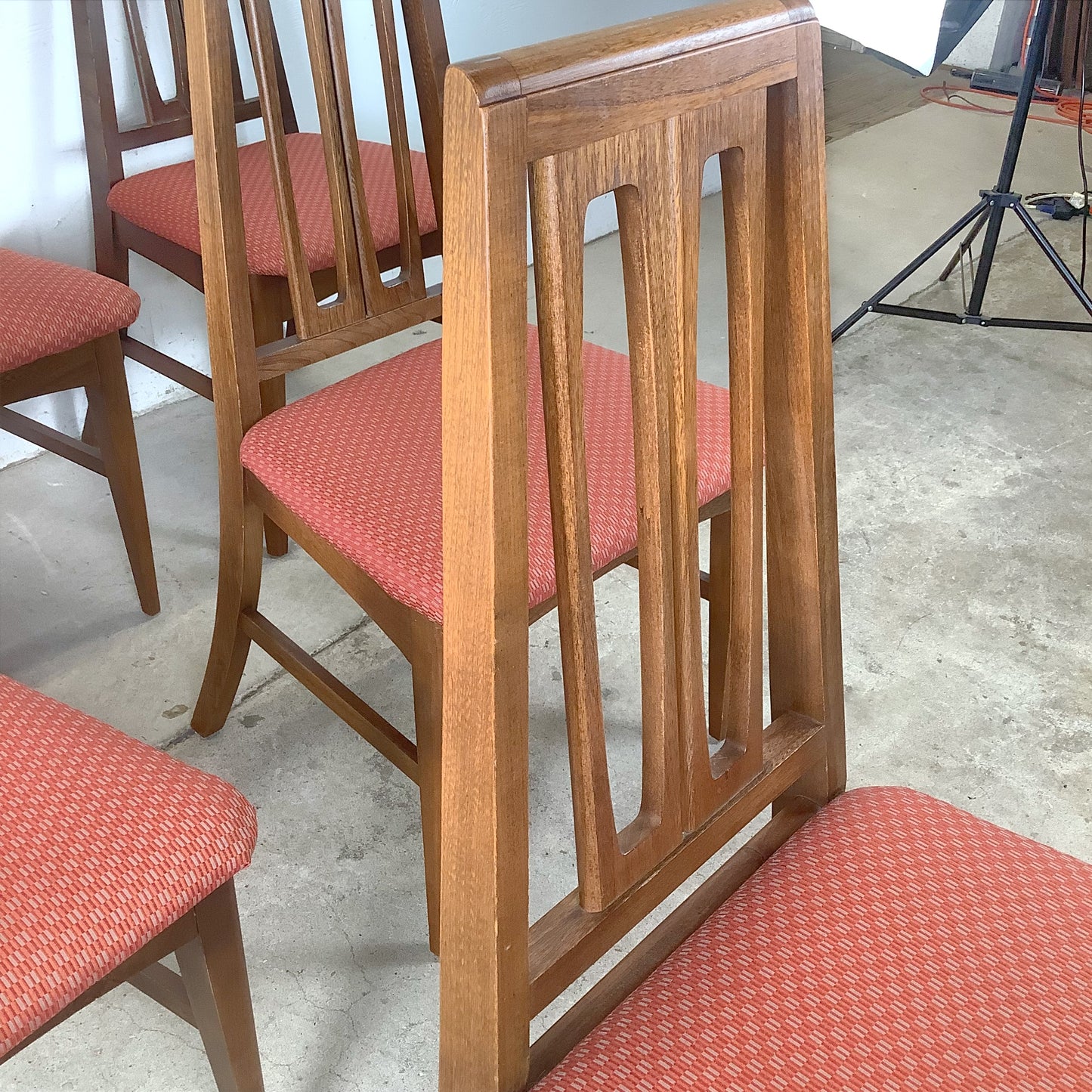 Young Manufacturing attr. Walnut High-Back Dining Chairs — A Set of Six MCM Chairs