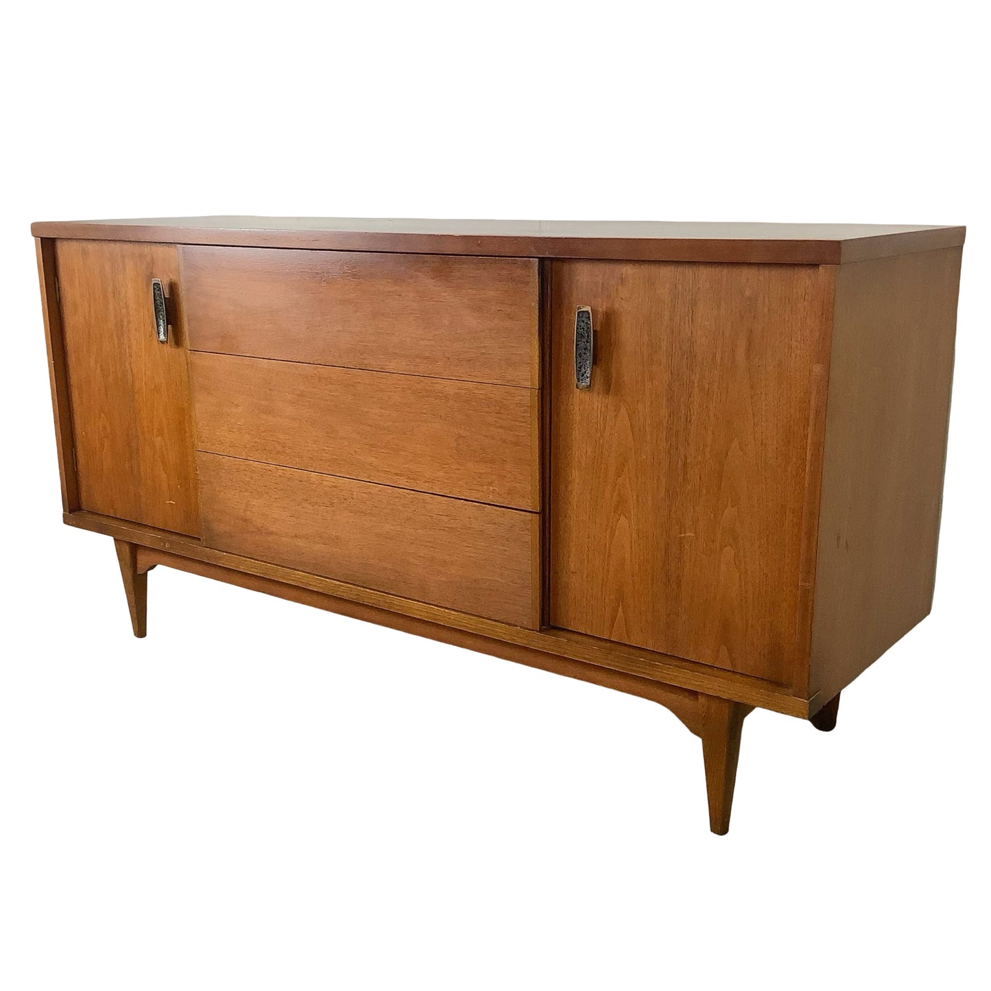 Mid-Century Walnut Sideboard Credenza Cabinet
