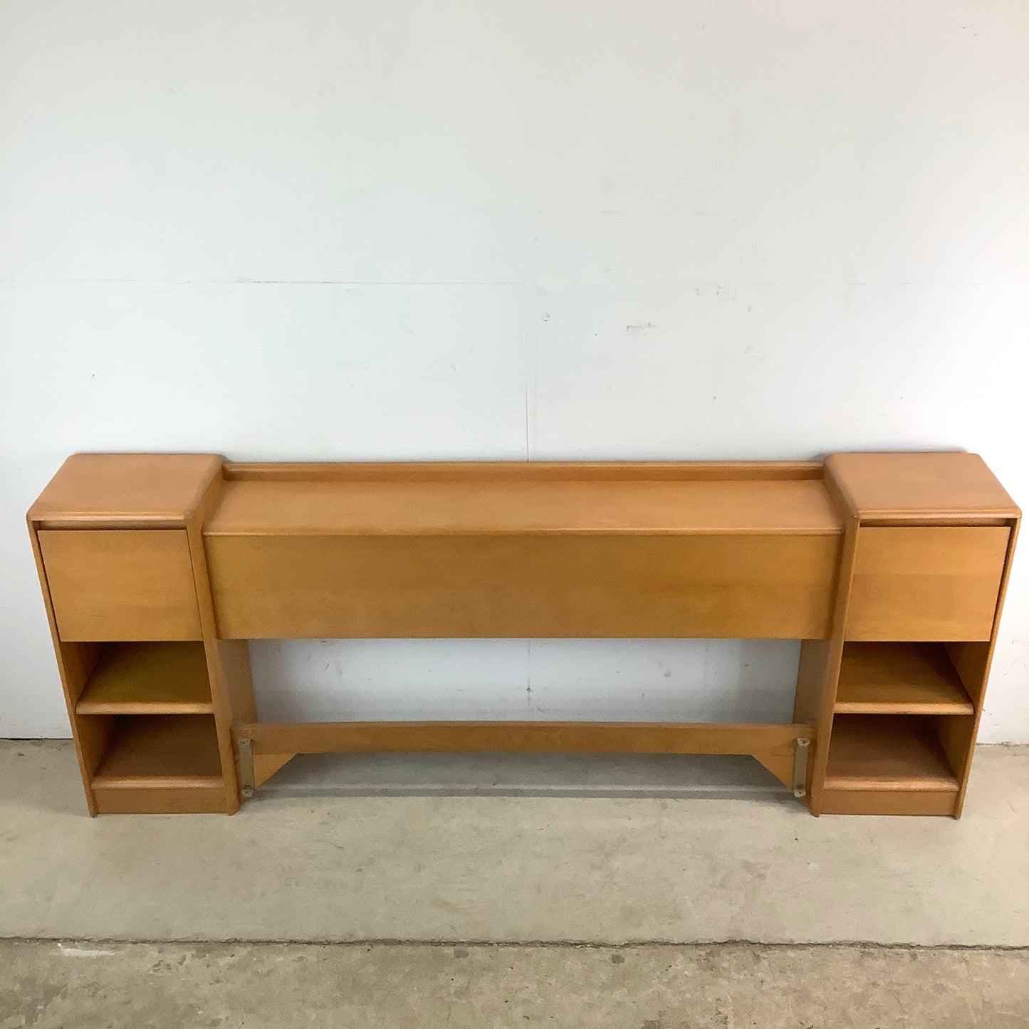 Vintage Storage Headboard With Built in Nightstands by Heywood-Wakefield