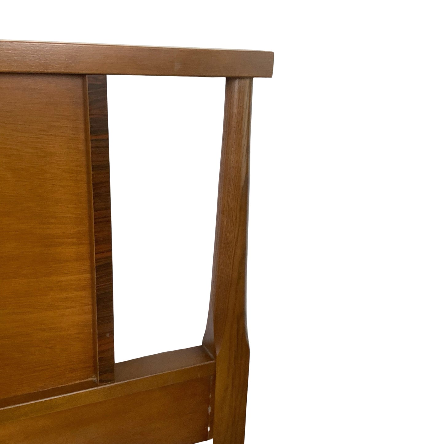 Mid-Century Modern Walnut Headboard | Vintage Full Size | Open Frame Design