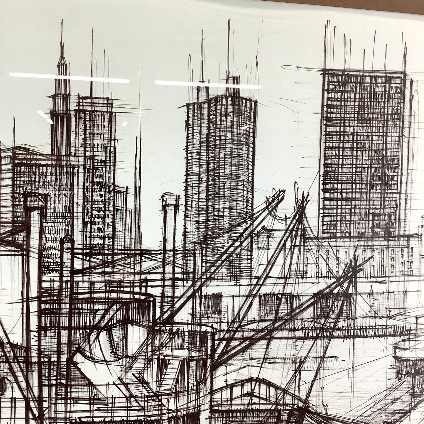 1960's Cityscape Lithograph signed Nivelle