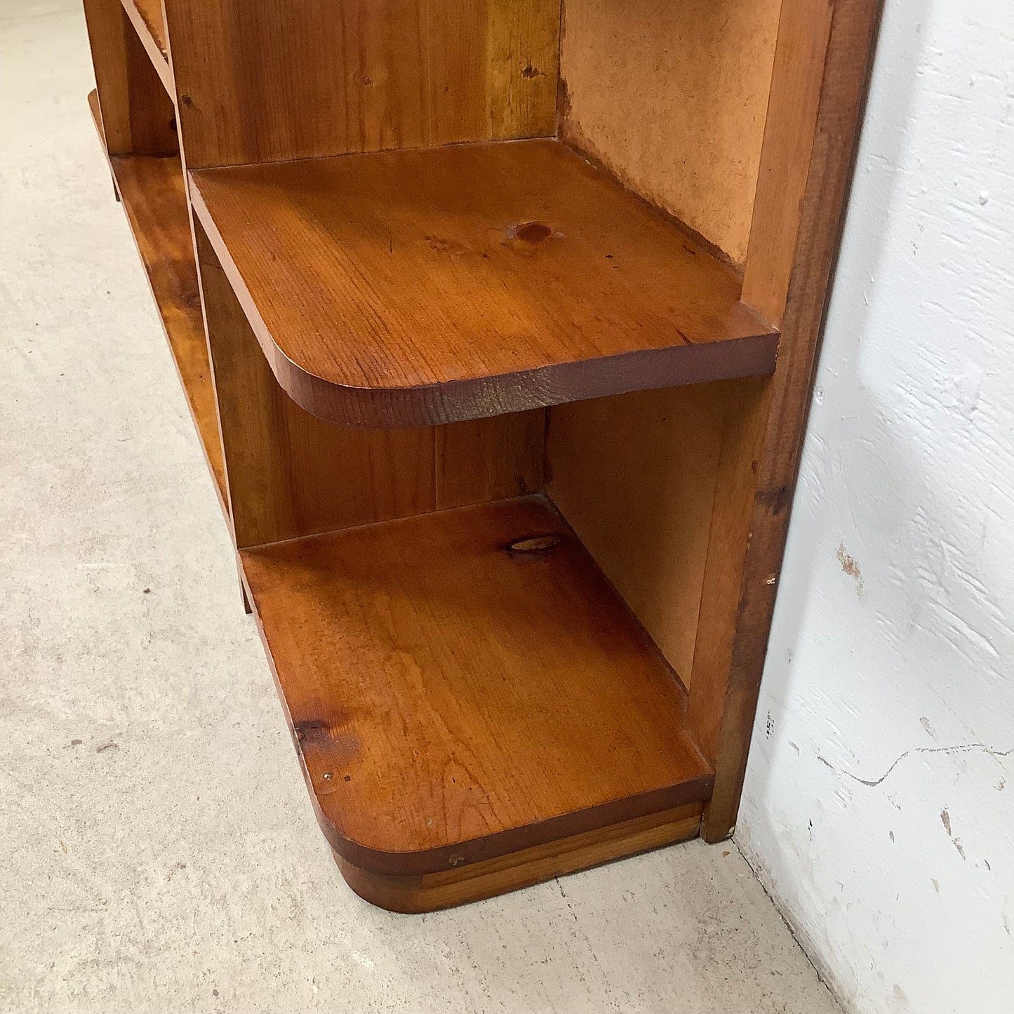 Vintage Solid Pine Open Bookcase