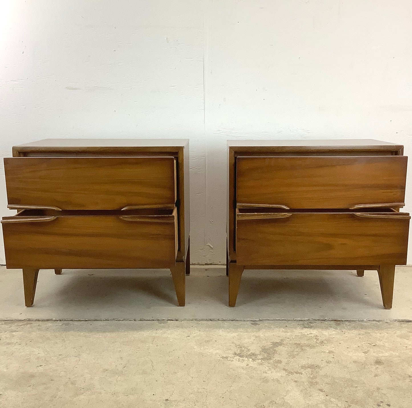 Mid-Century Walnut Nightstands by Unagusta