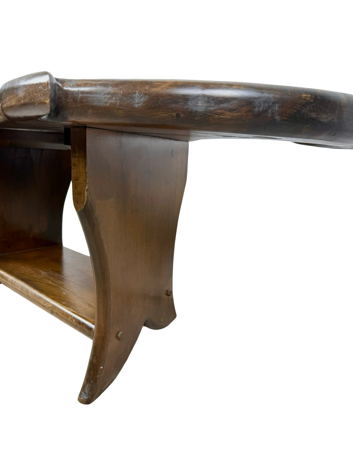 Vintage Folk Art Wooden Whale Shaped Coffee Table