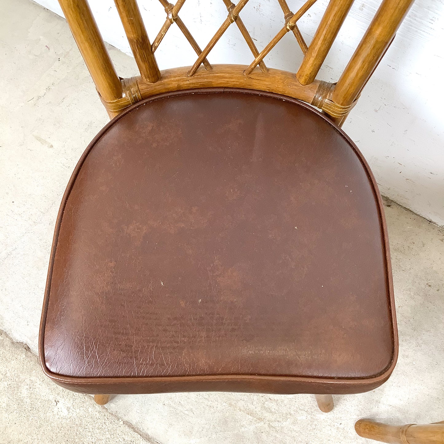 Set of Four Vintage Rattan Dining Chairs