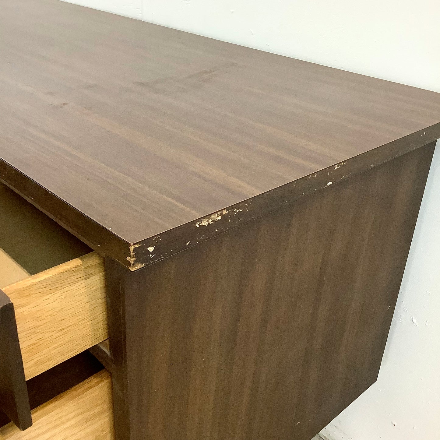 Mid-Century Six Drawer Writing Desk