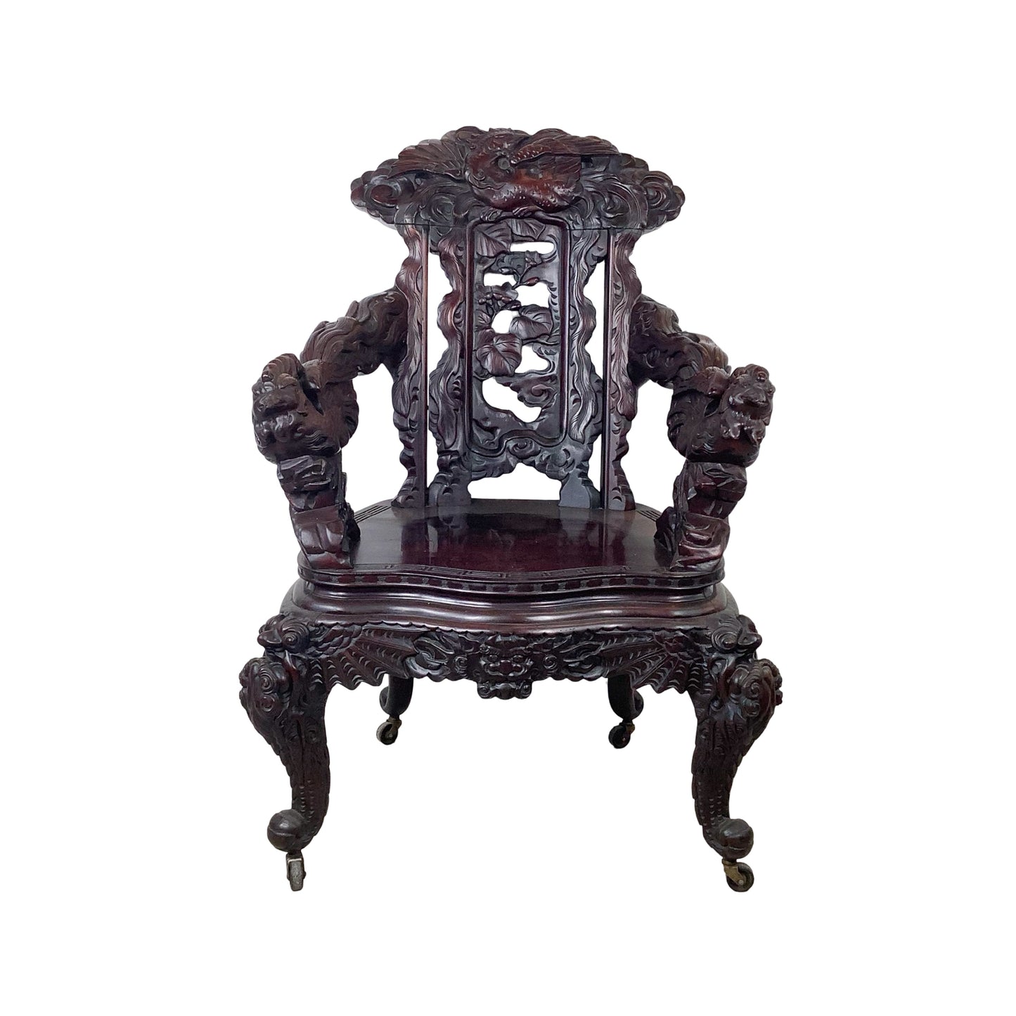 Antique Chinese Provincial Elmwood Cabinet | Iron Circular Lockplate | 19th to Early 20th Century