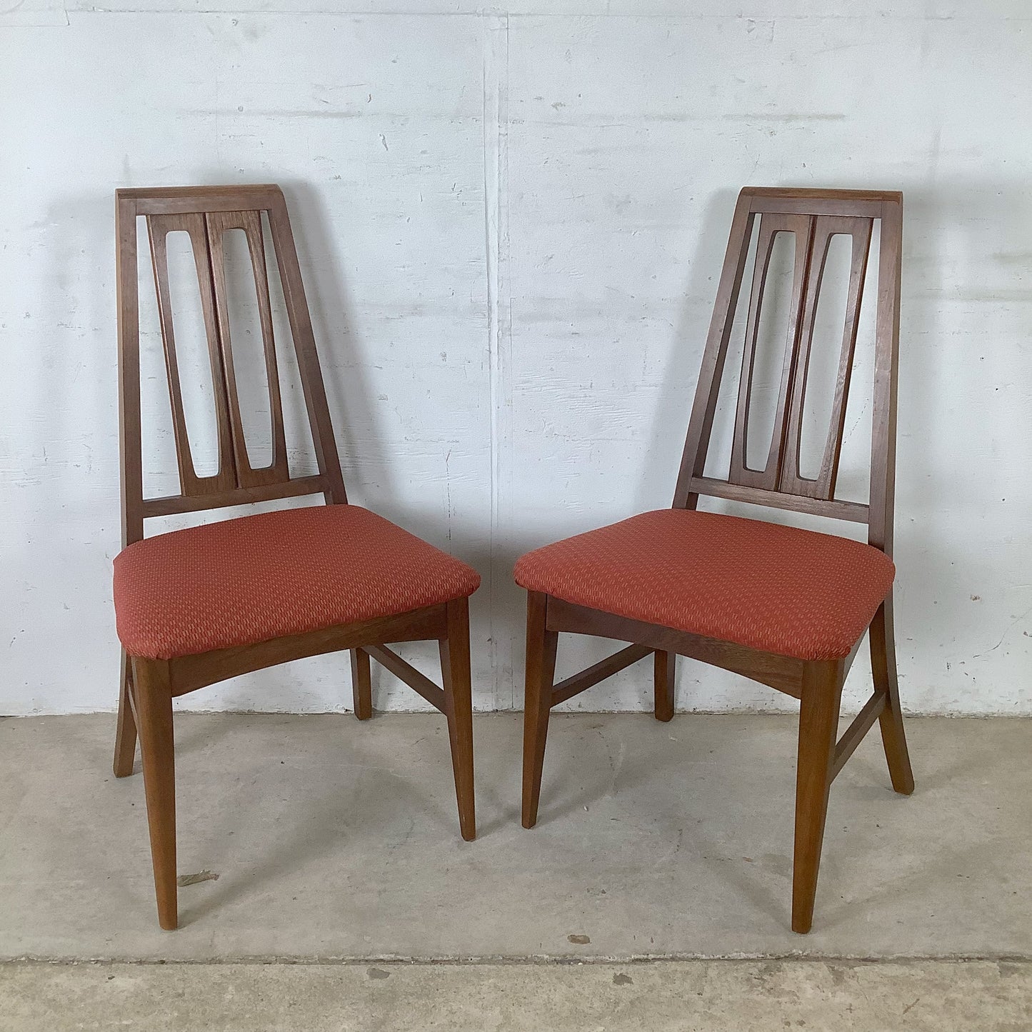 Young Manufacturing attr. Walnut High-Back Dining Chairs — A Set of Six MCM Chairs