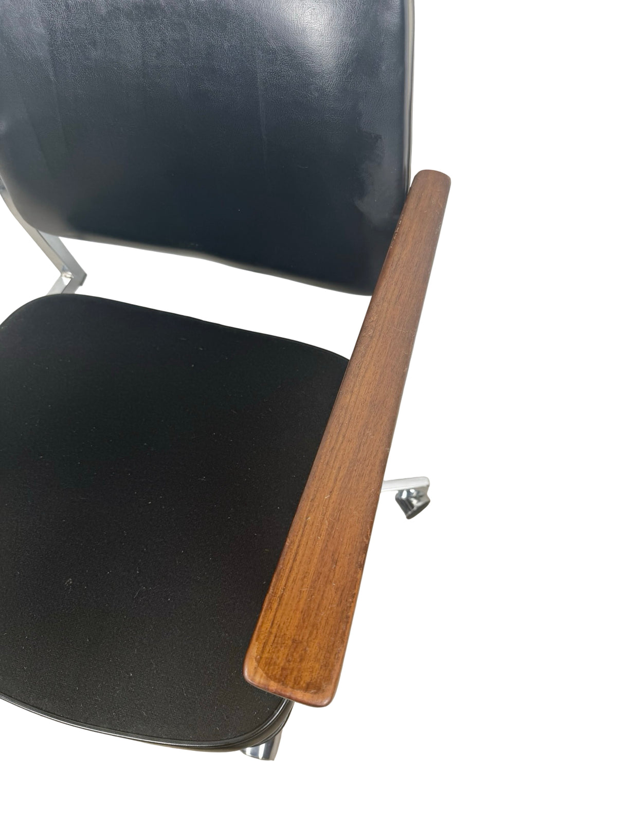 Vintage United Chair Co. Mid-Century Chrome Swivel Office Chair