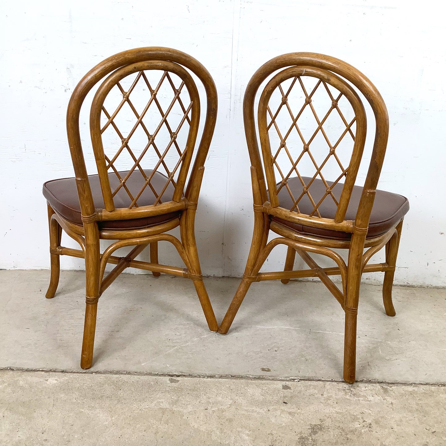 Set of Four Vintage Rattan Dining Chairs
