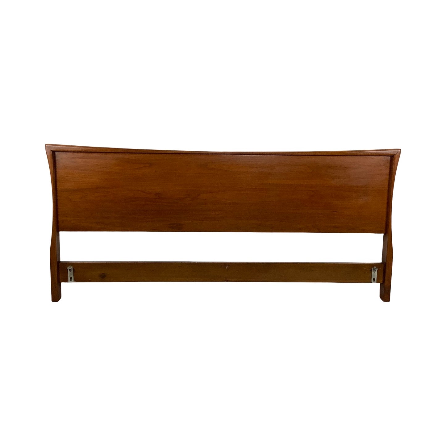 Sculptural MCM Walnut King Headboard