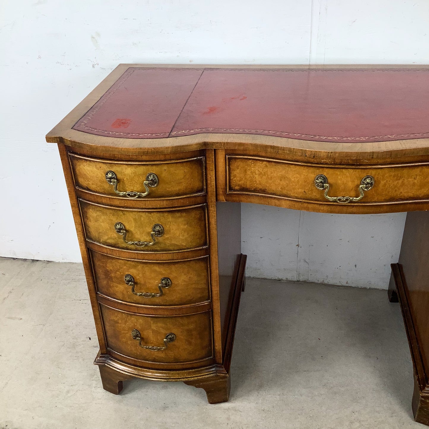Vintage French Provincial Style Leather-Top Vanity or Writing Desk