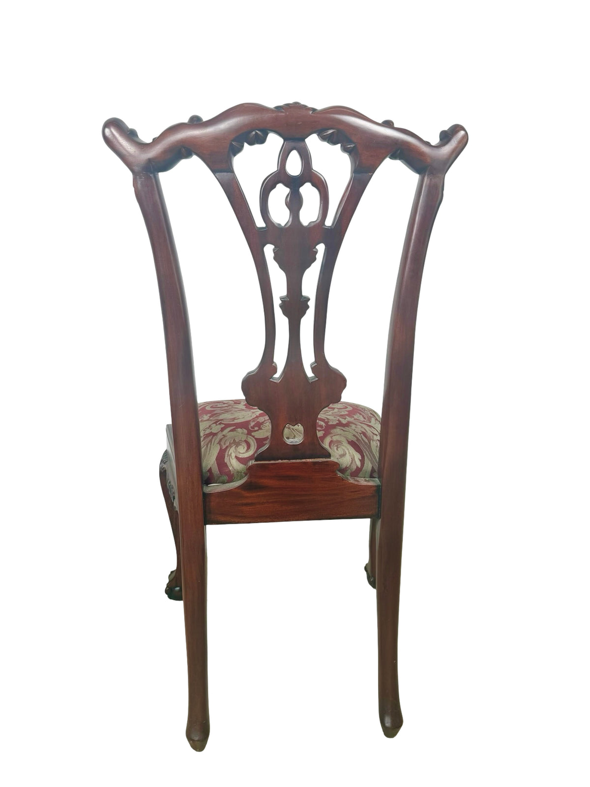 Set of 4 Chippendale-Style Mahogany Dining Chairs with Carved Ball-and-Claw Feet