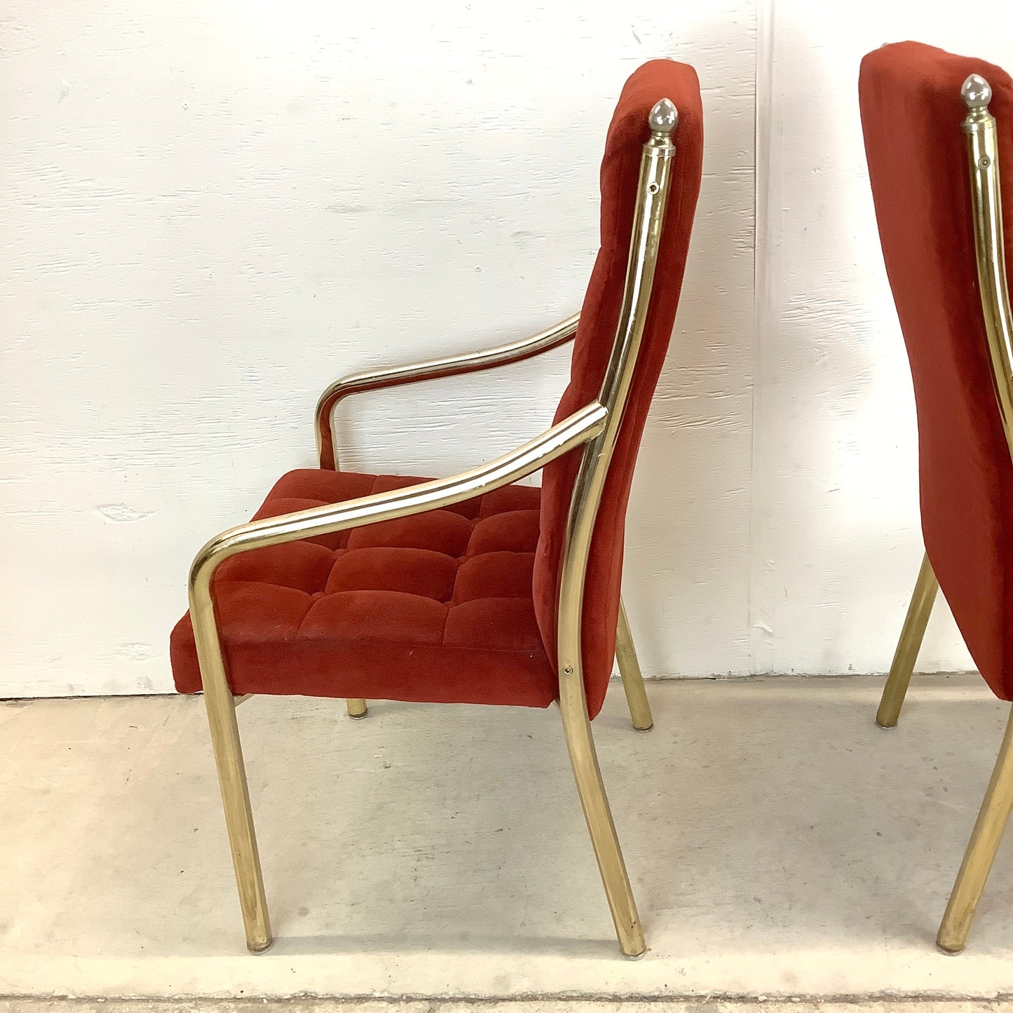 Vintage Modern Highback Red Dining Chairs by Chromcraft- Set of Six