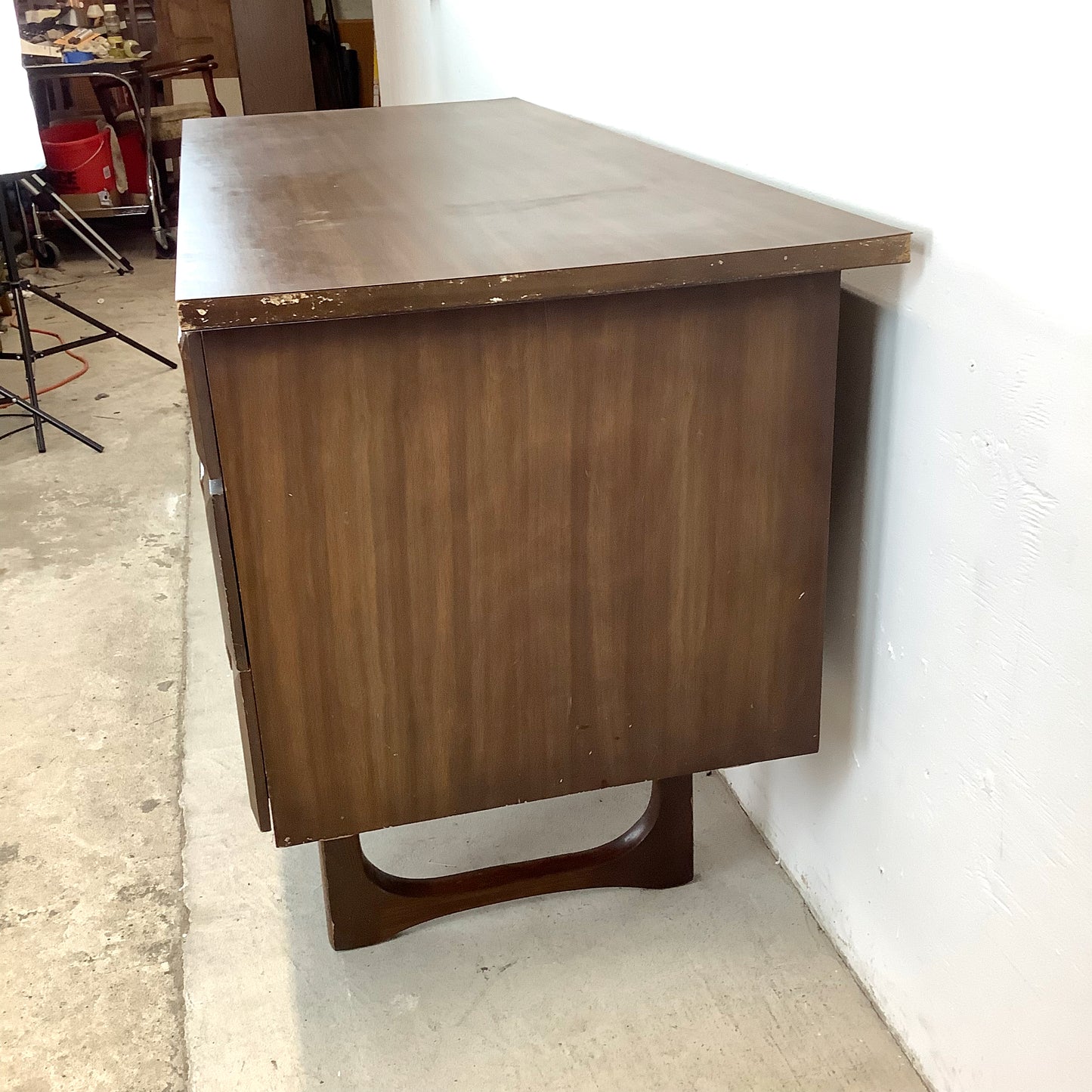 Mid-Century Six Drawer Writing Desk