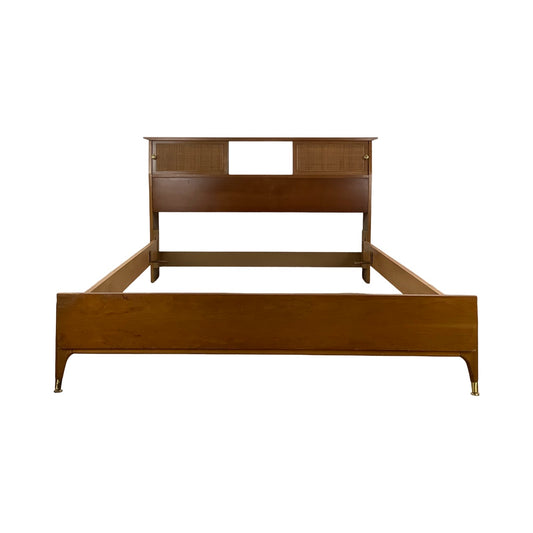 Vintage Mid-Century Bed Frame with Storage- Full