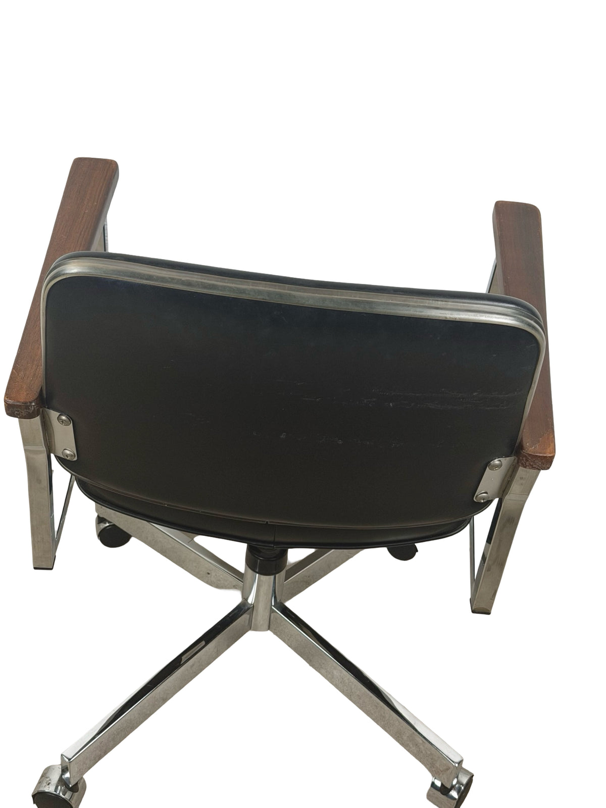 Vintage United Chair Co. Mid-Century Chrome Swivel Office Chair