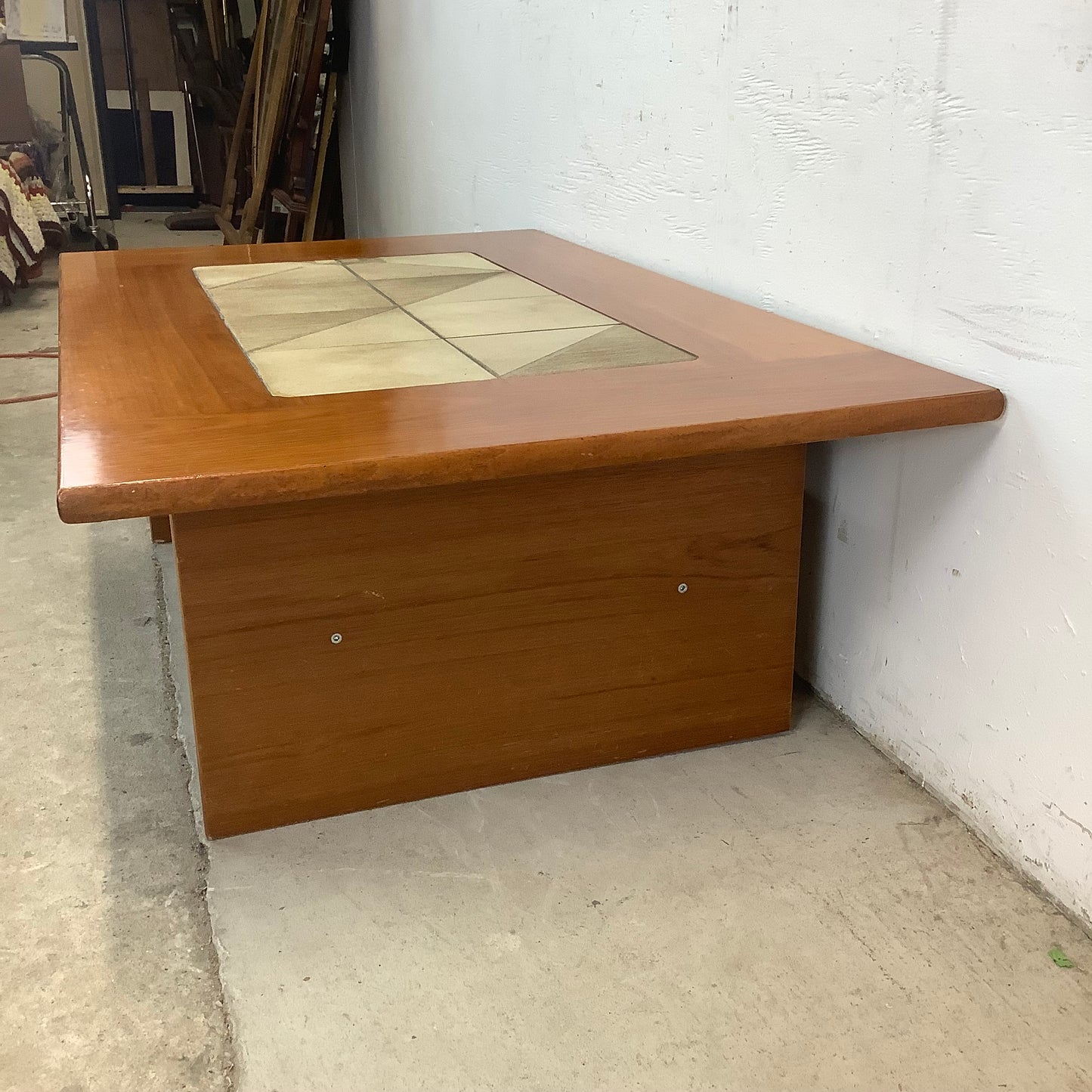 Danish Modern Teak & Tile Coffee Table