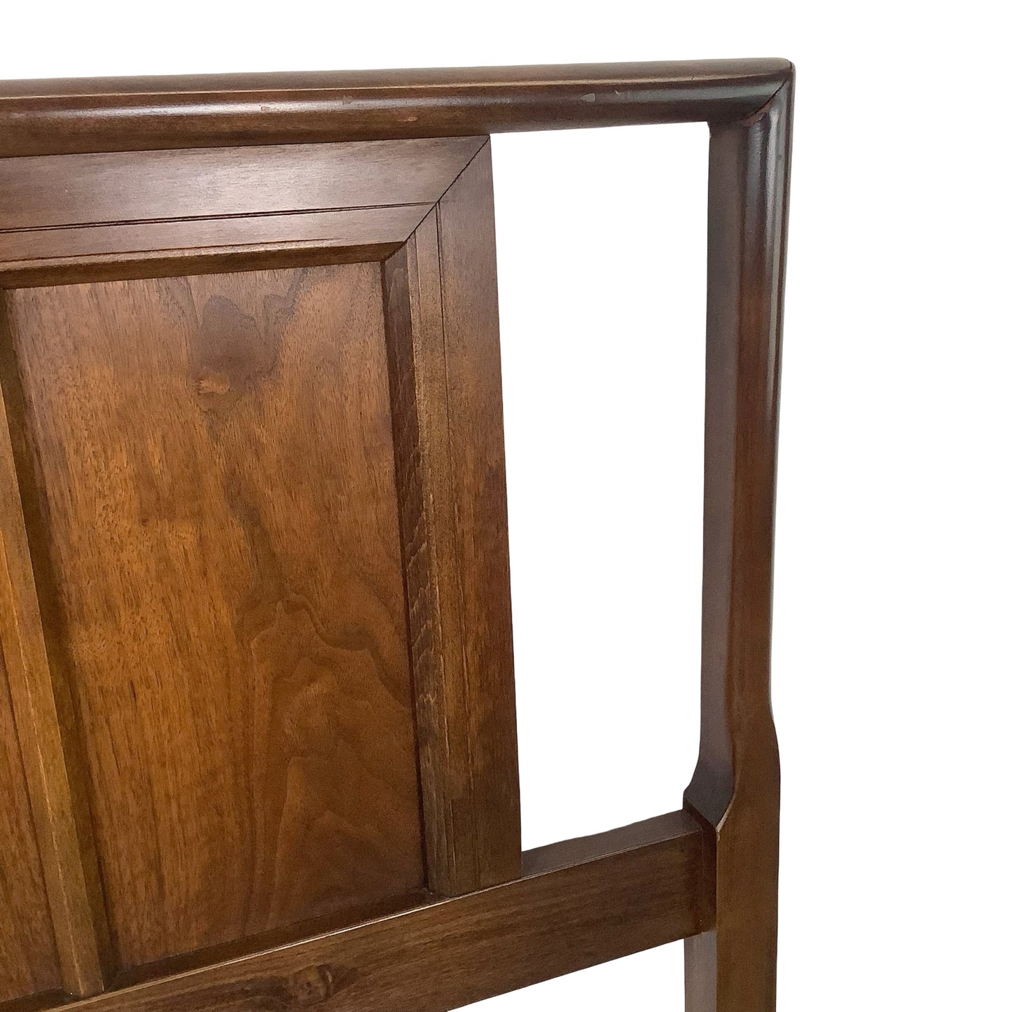 Mid-Century Modern Walnut Headboard | Vintage Full/Queen | Woven Panel Design