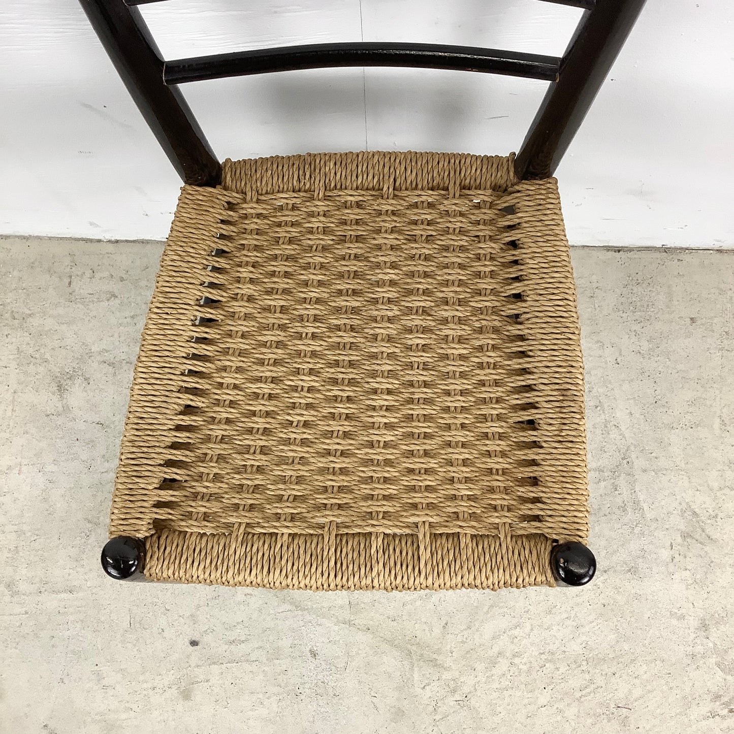 Mid-Century Rope Seat Dining Chairs- Made in Italy, Four