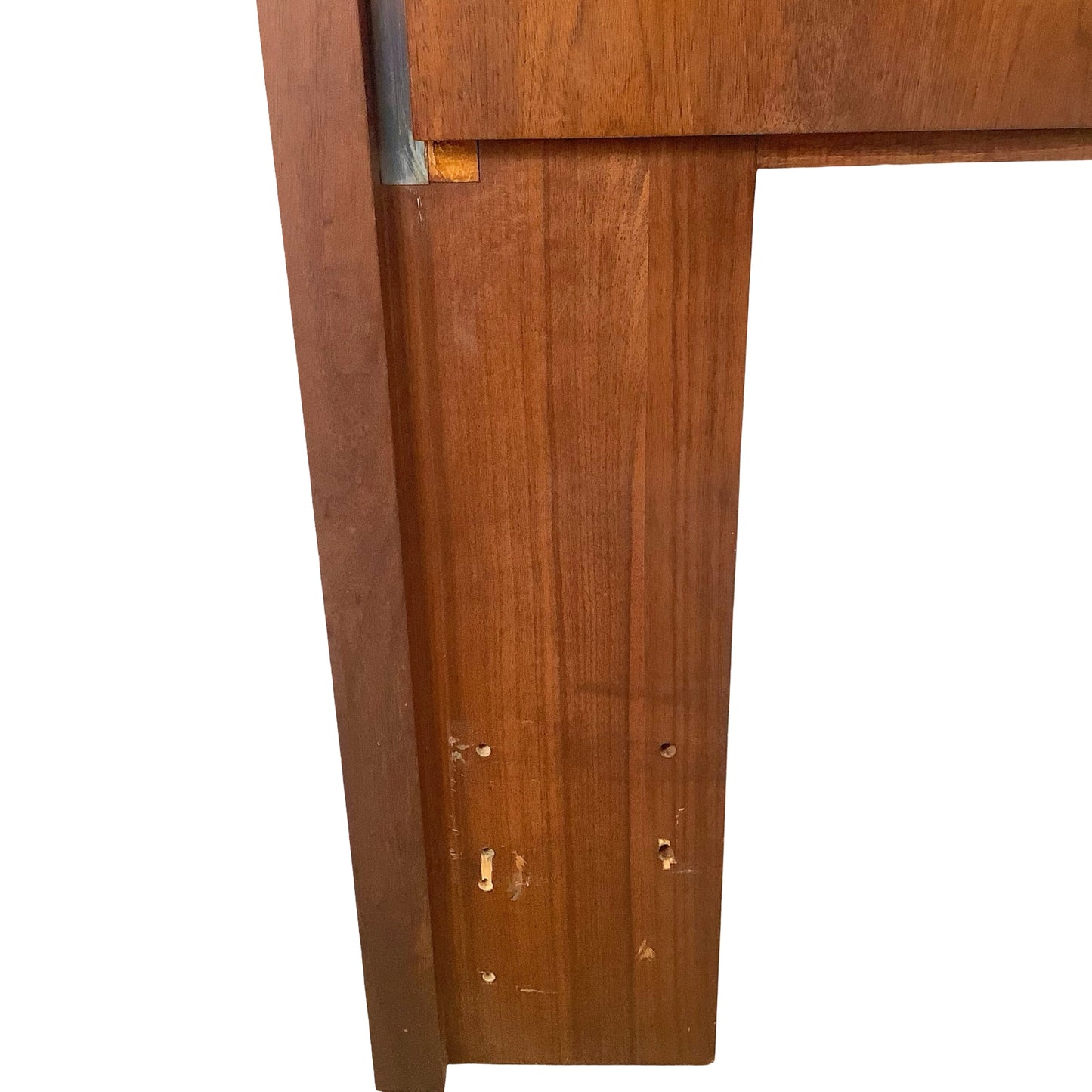 Mid-Century Modern Dillingham Walnut Headboard with Polished Chrome Accent Inlay