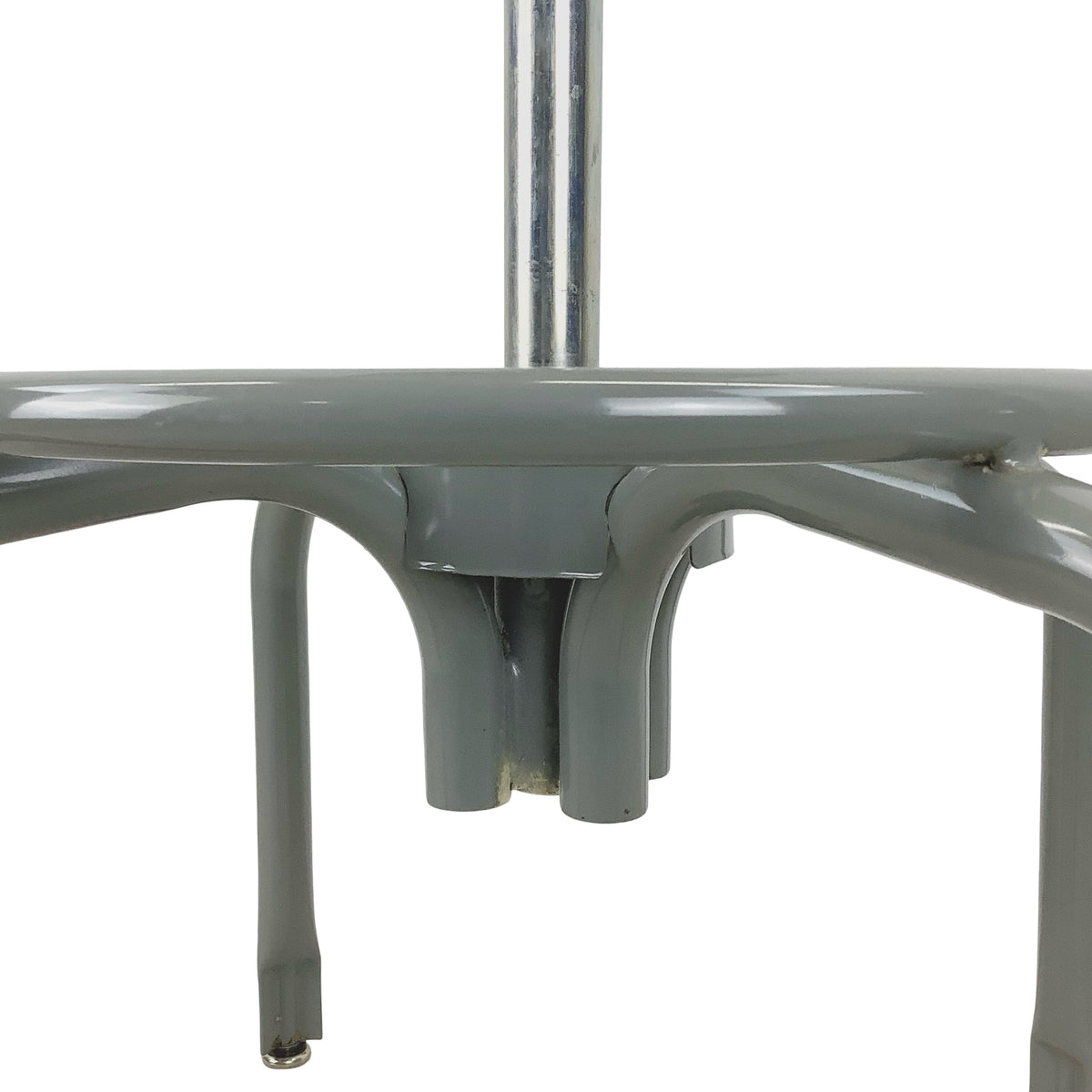 Vintage Industrial Drafting Stool with Backrest and Footrest