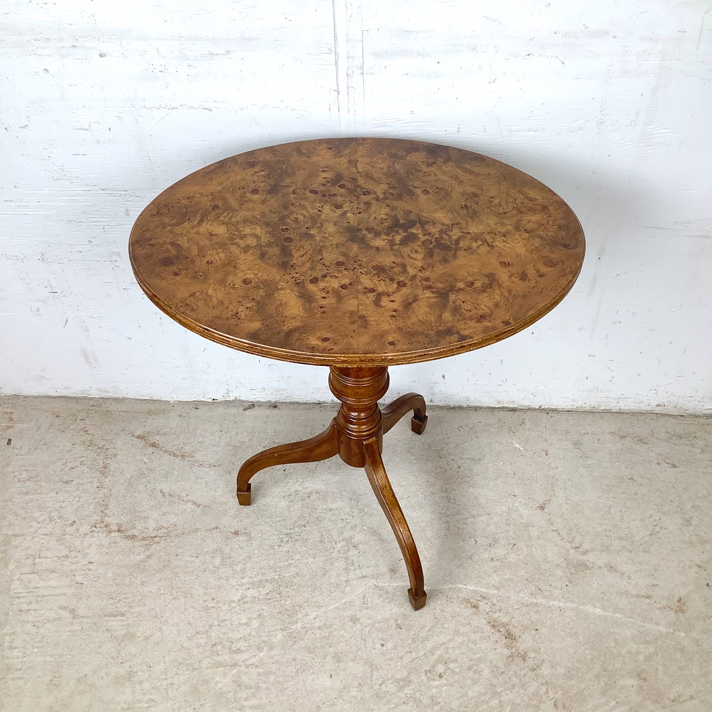 Weiman Oxford Burl Veneer Pedestal Accent Table