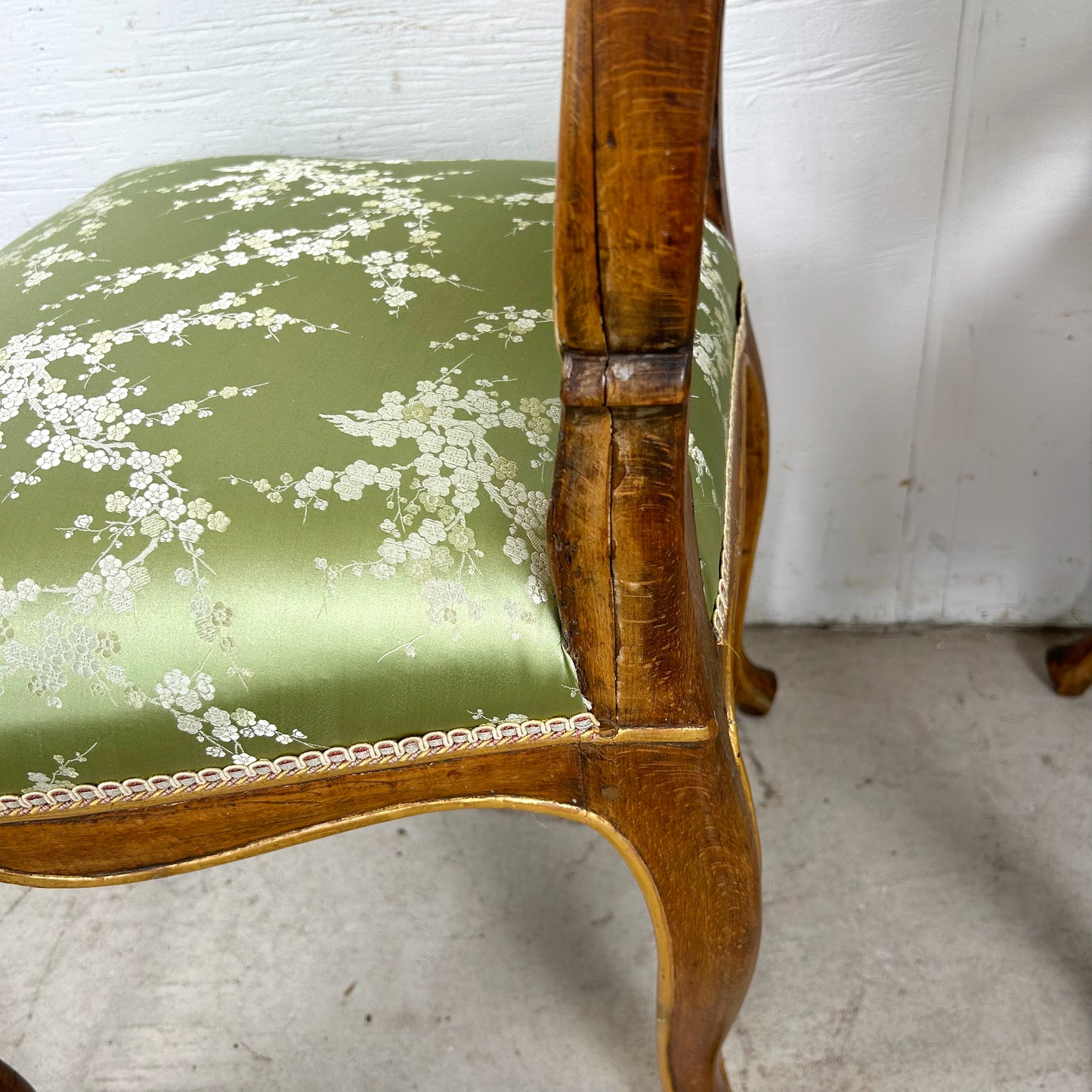 Pair Louis XV Style Side Chairs with Cane Backs