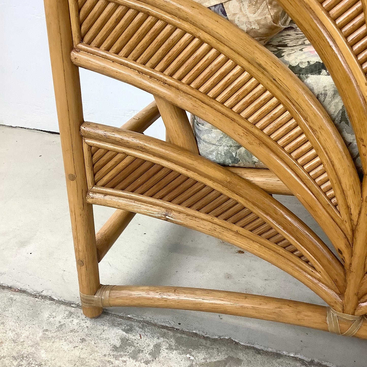 Pair Vintage Coastal Rattan Lounge Chairs