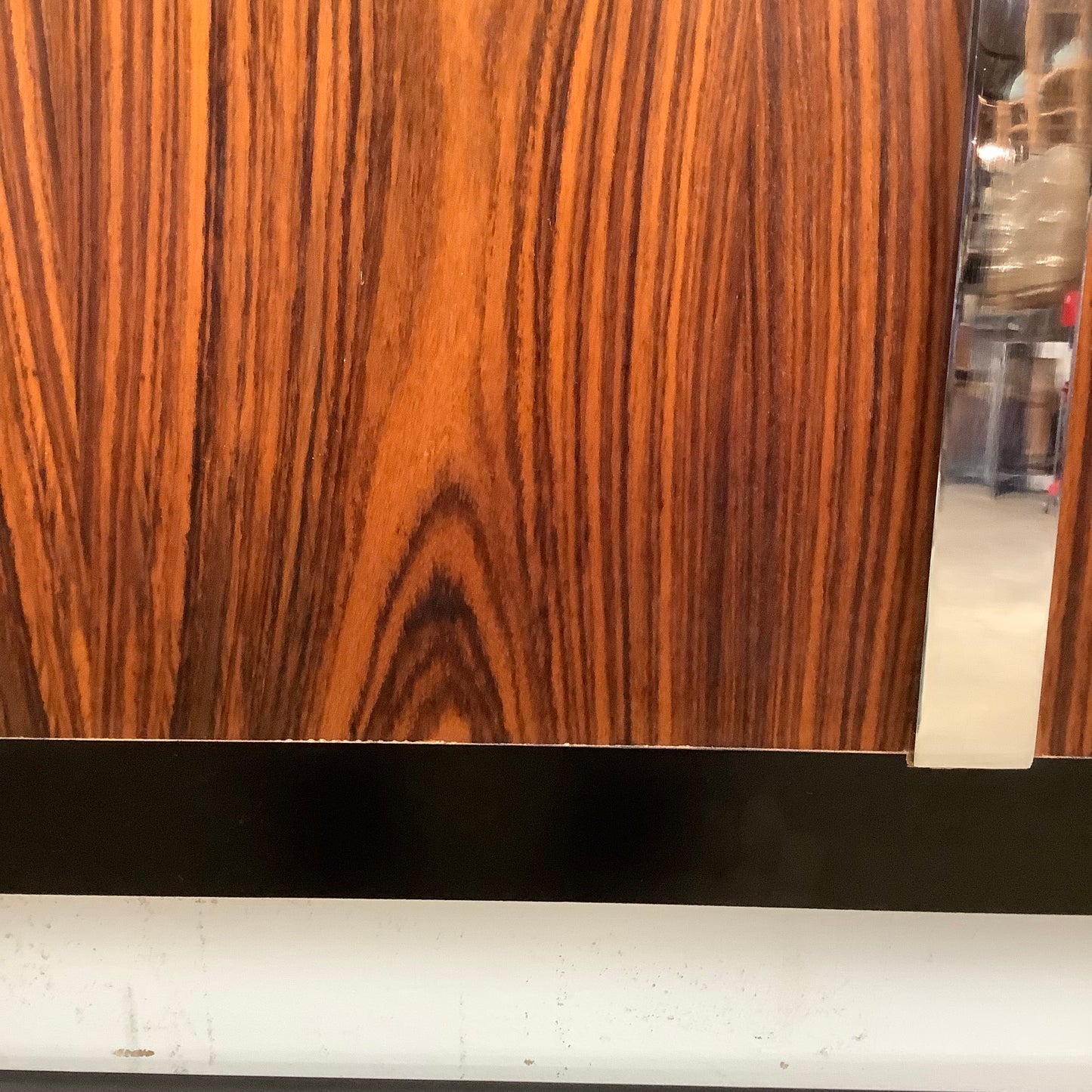 Vintage Modern Rosewood & Chrome Headboard- Queen