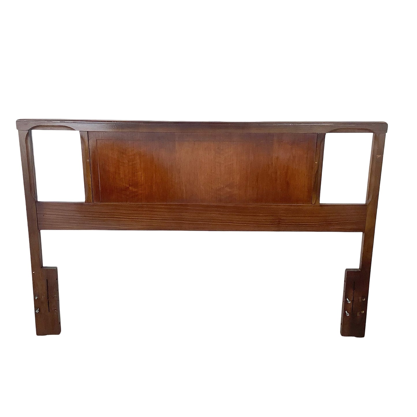 Mid-Century Modern Walnut Headboard | Vintage Full/Queen | Sculptural Cutout Design