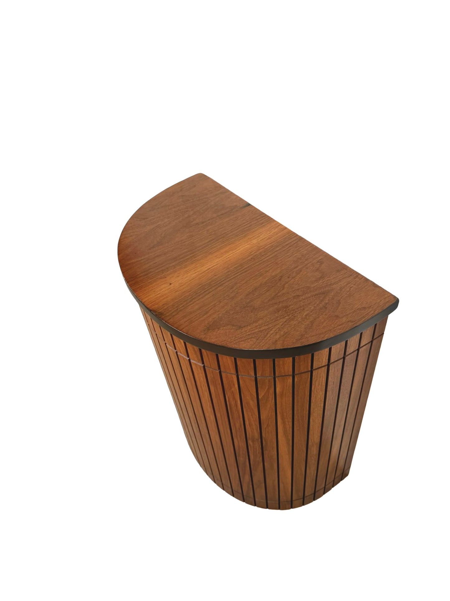 Vintage Mid-Century Slatted Wood Hamper