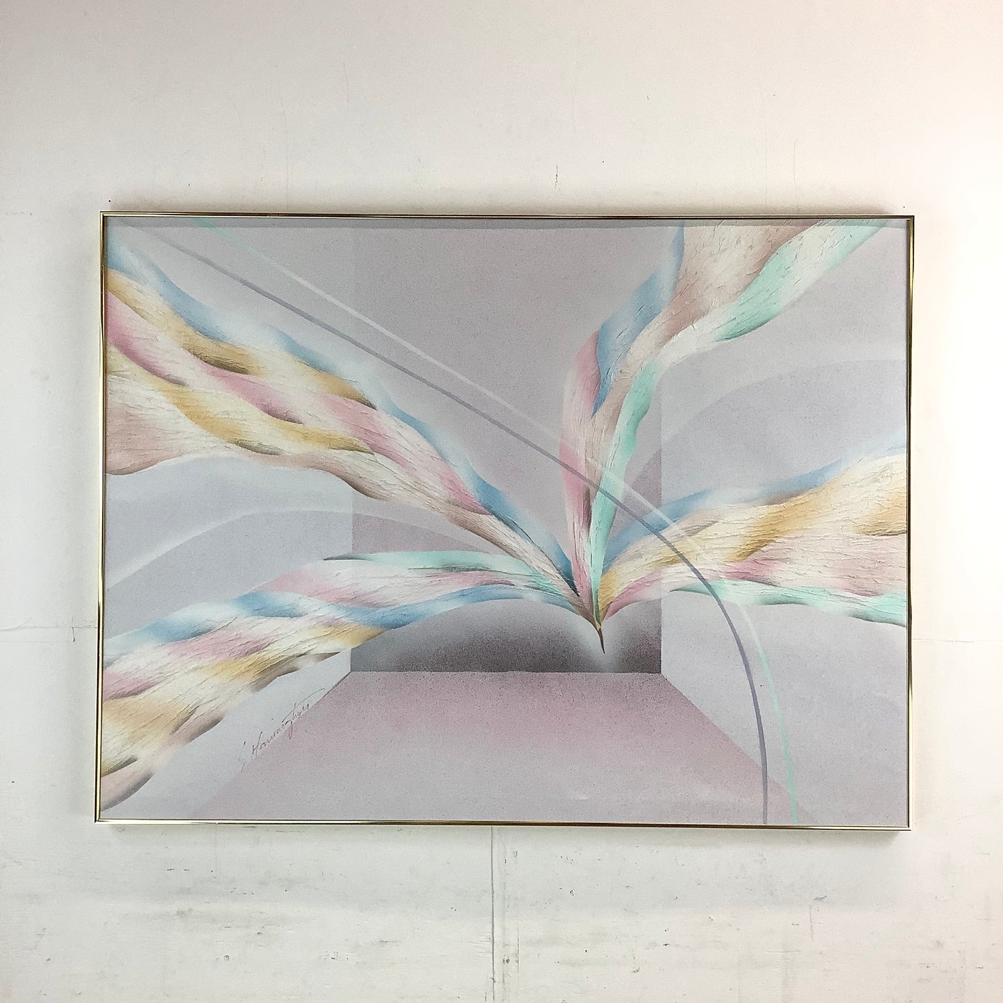 Large Vintage Abstract Wall Art- s. harrington