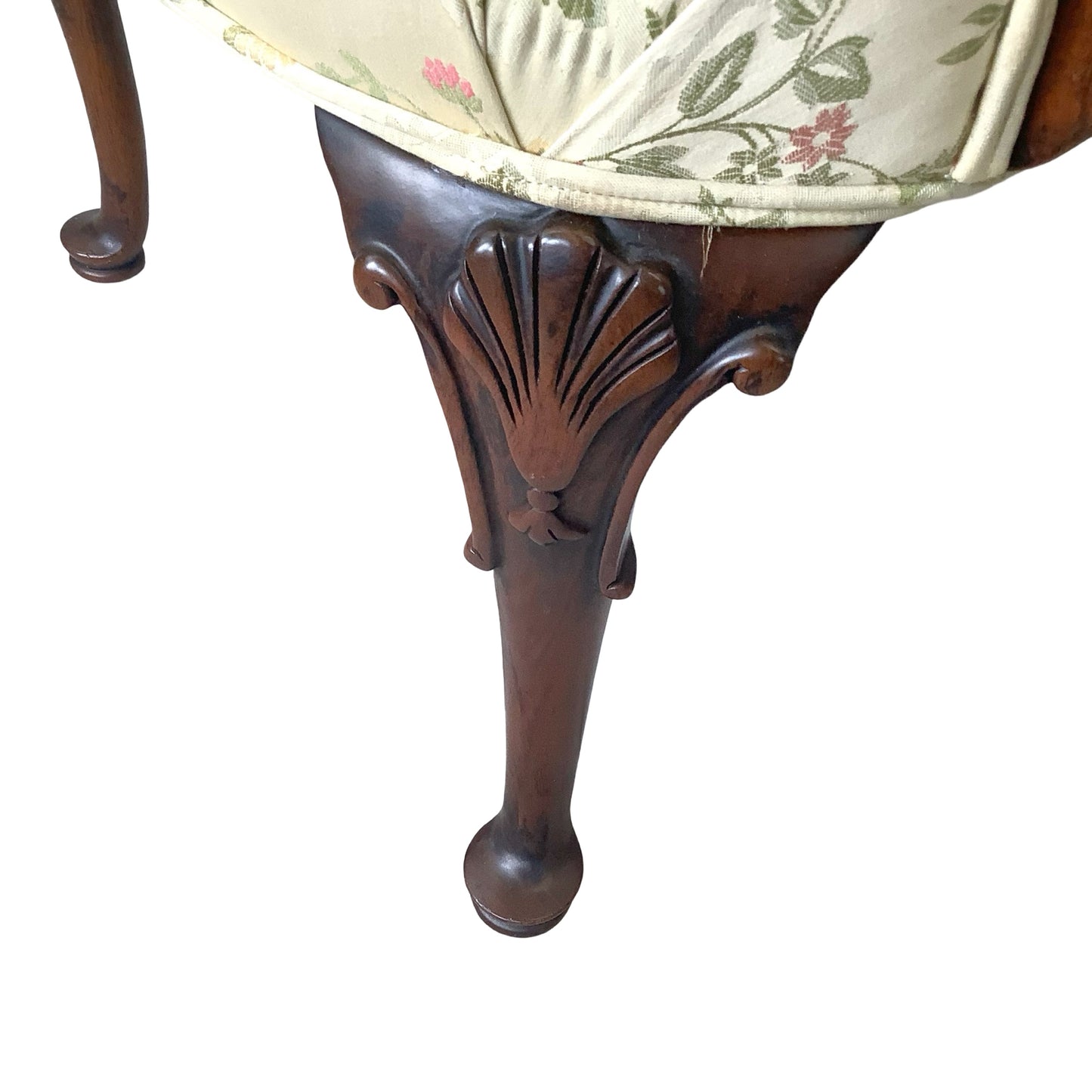 Vintage Pair of Georgian Revival Armchairs | Floral Upholstery | Set of 2